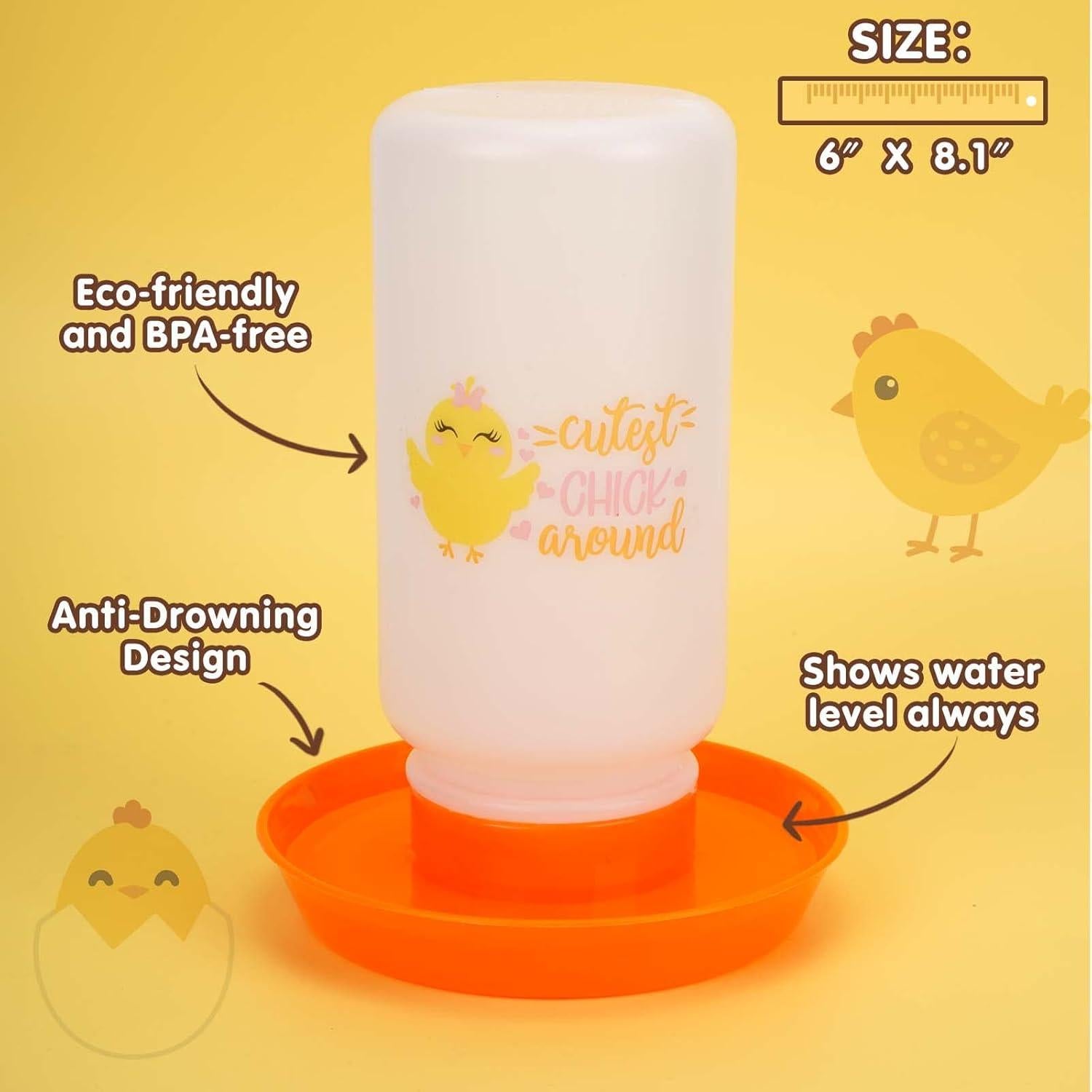 Juego de Alimentador y Bebedero TGEYD 1L para Pollitos y Patos