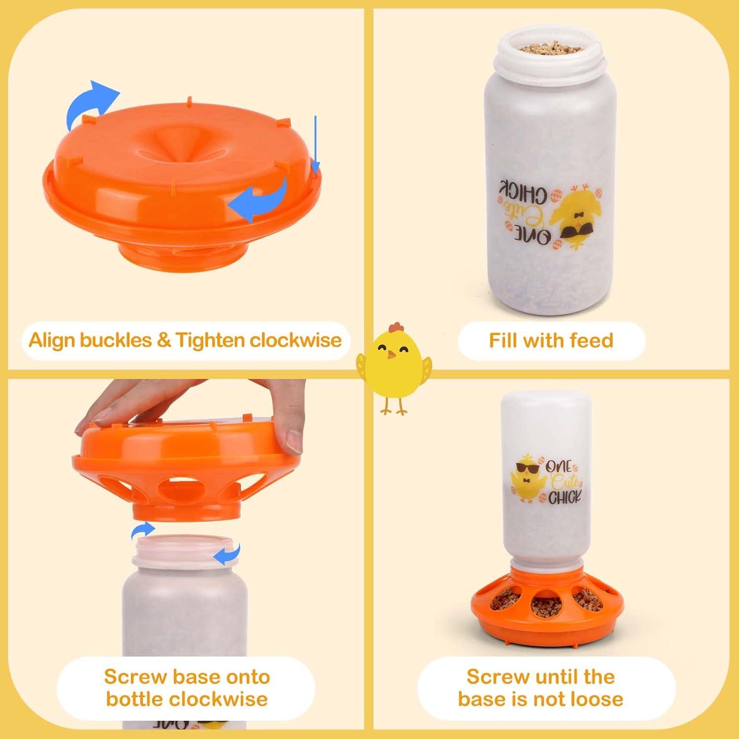 Juego de Alimentador y Bebedero TGEYD 1L para Pollitos y Patos