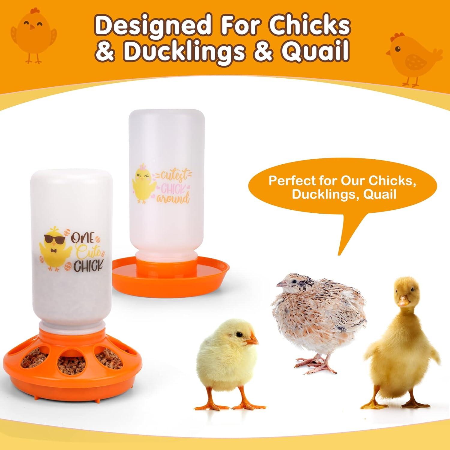 Juego de Alimentador y Bebedero TGEYD 1L para Pollitos y Patos