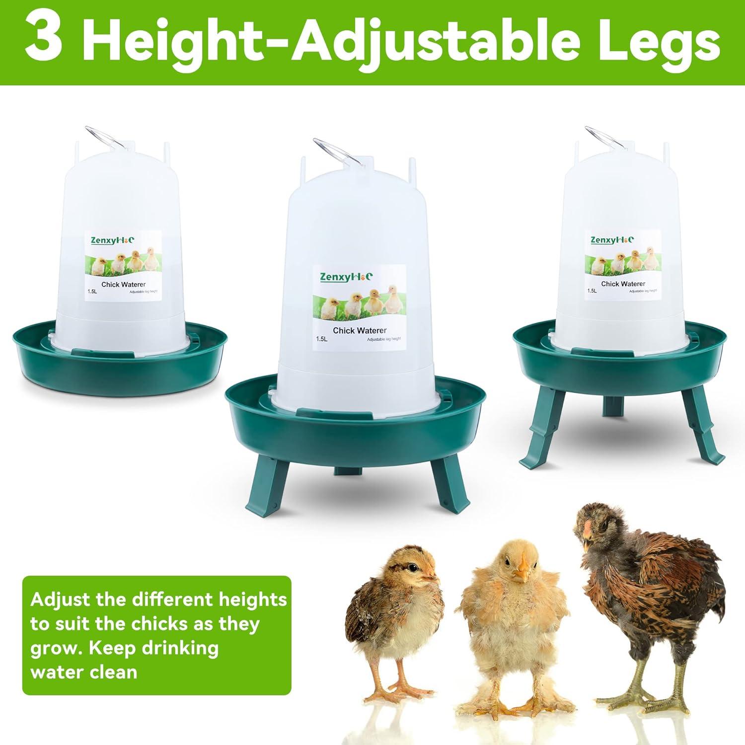 Kit Alimentador y Bebedero ZenxyHoC 1.1L para Pollitos