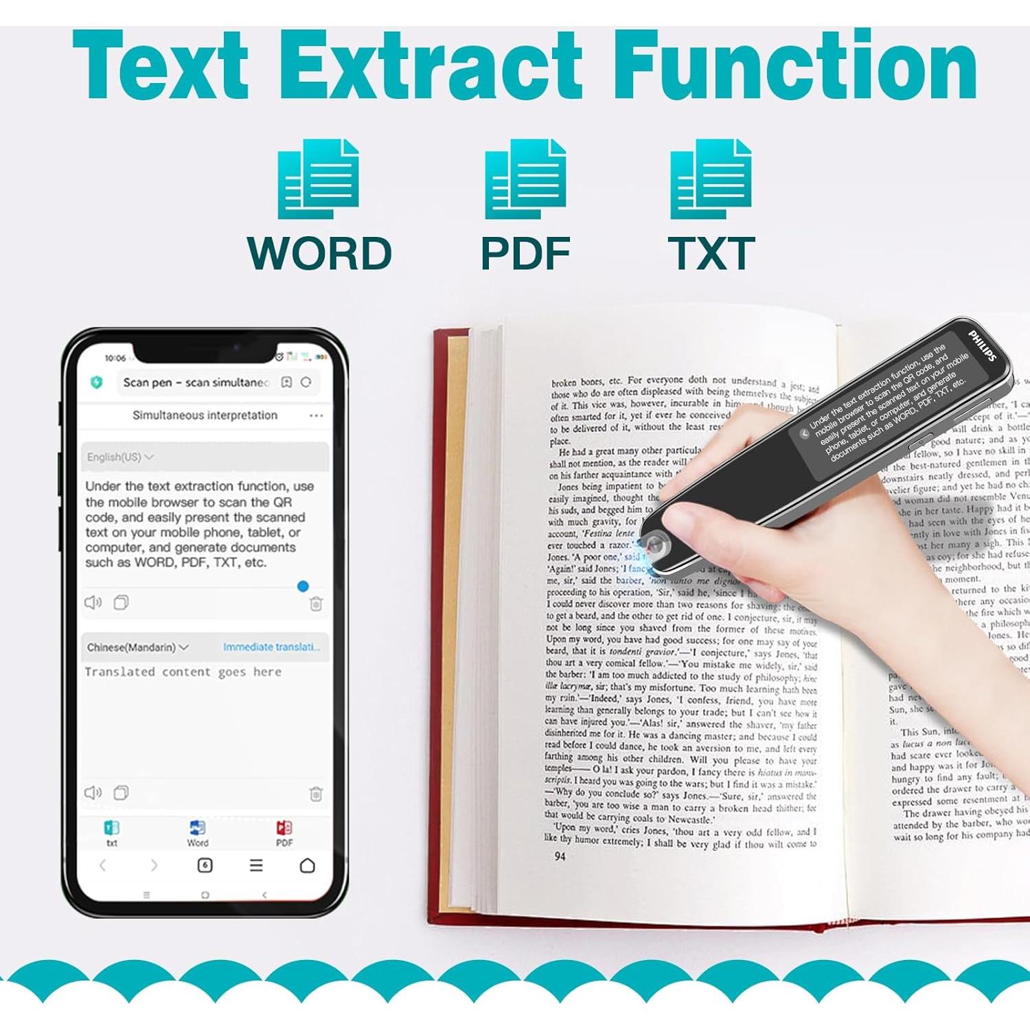 Bolígrafo Traductor Hiwtonk VTR7300 Inalámbrico para Dislexia