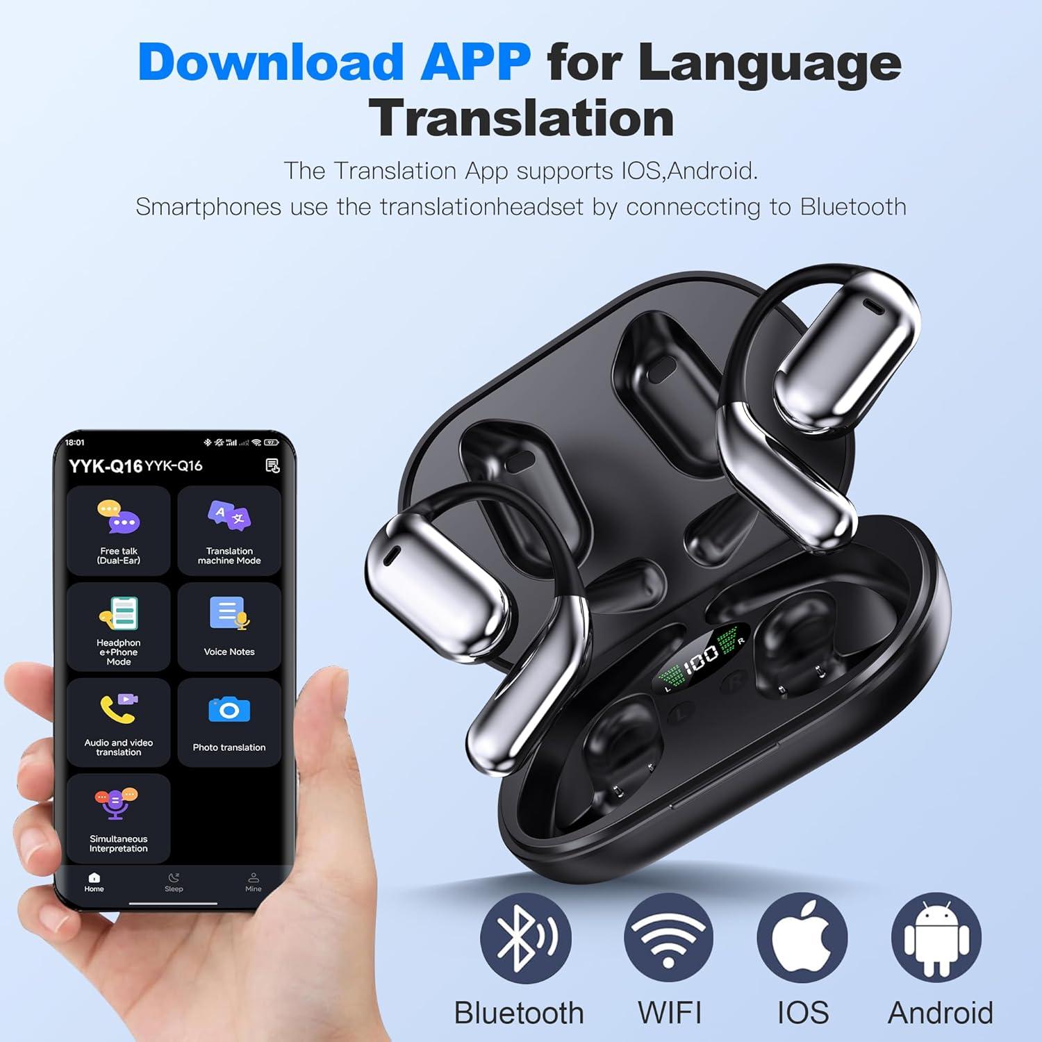 Auriculares Traductores AI 3 en 1 Negro - 134 Idiomas