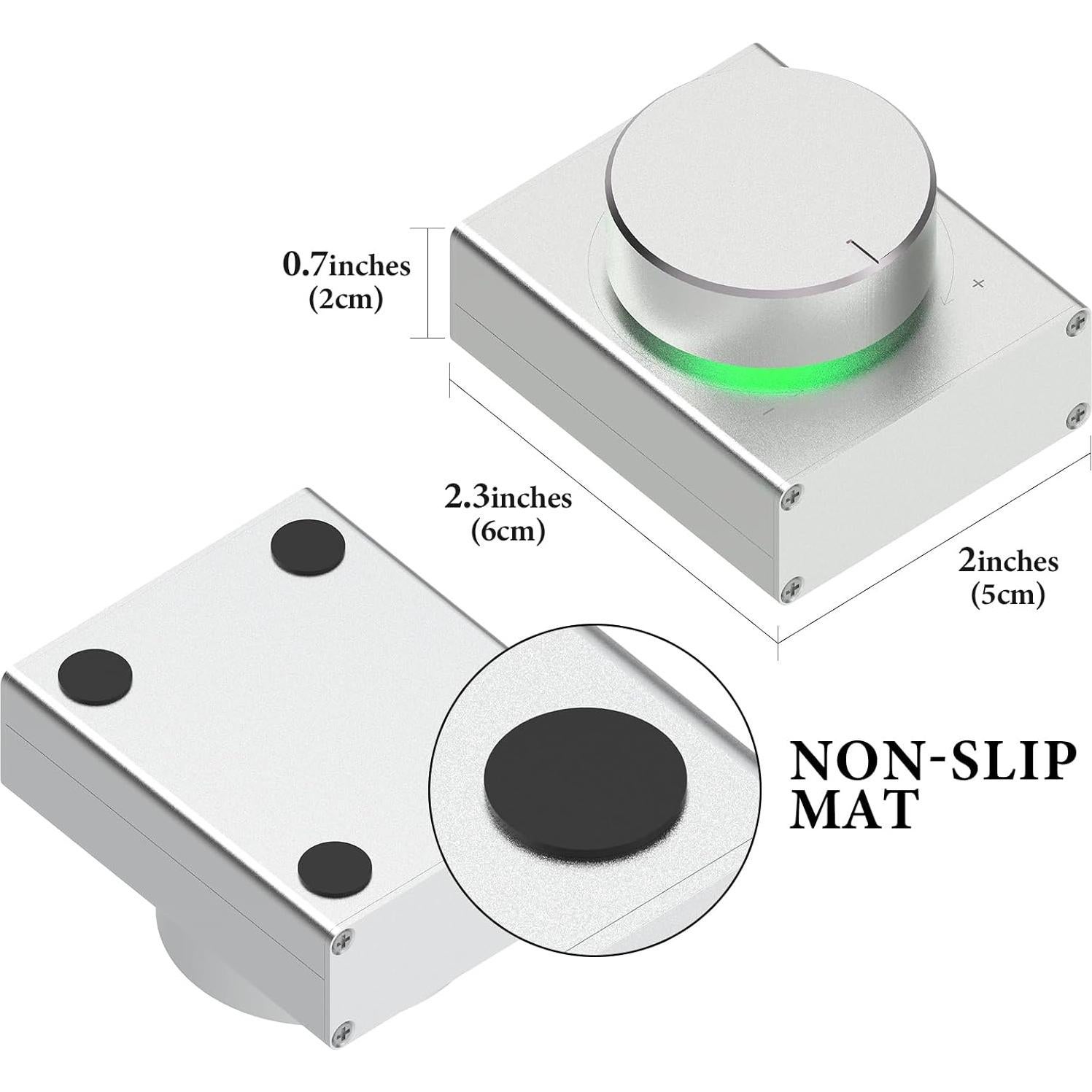 Perilla de Volumen Geekria Plata con Control Remoto USB-C