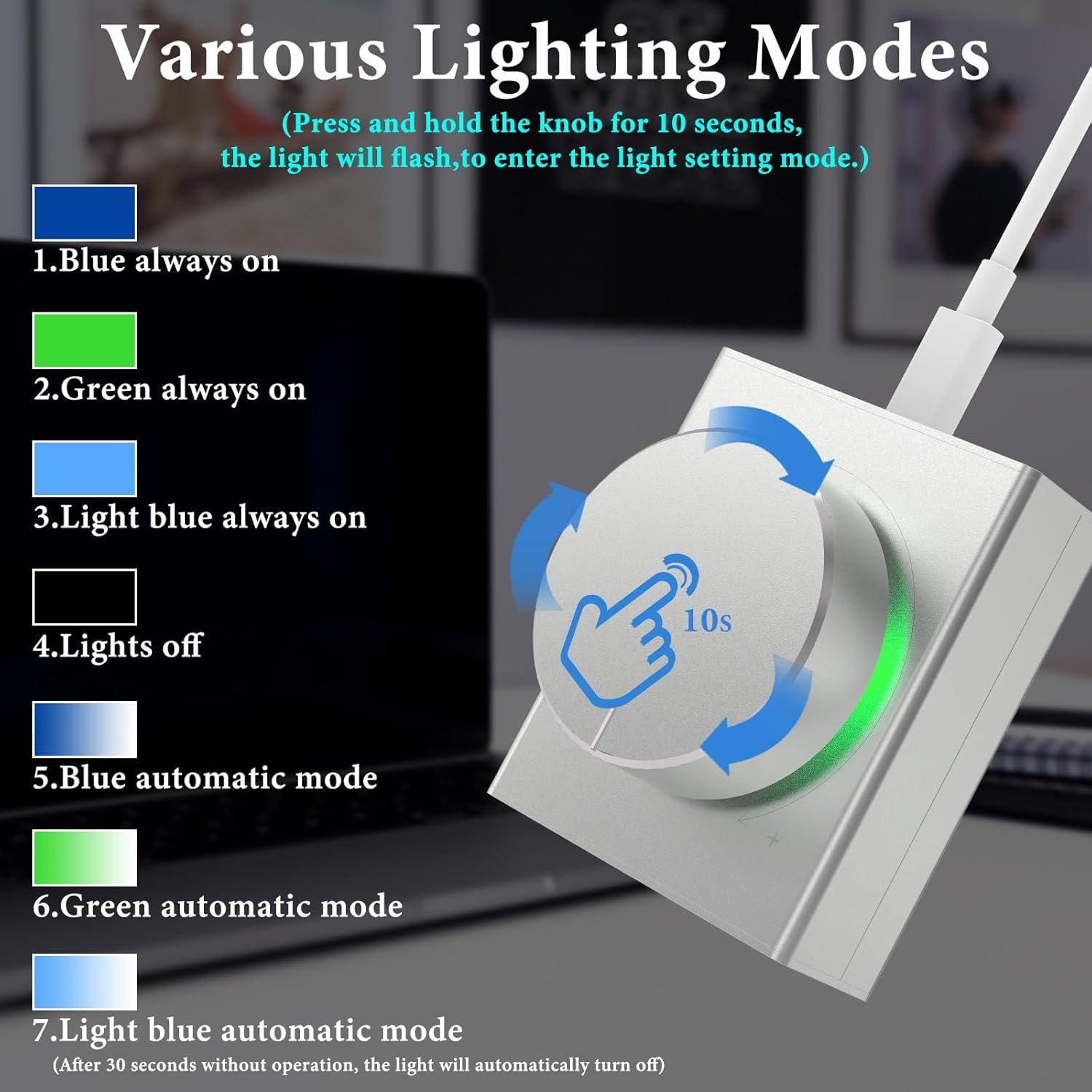 Perilla de Volumen Geekria Plata con Control Remoto USB-C