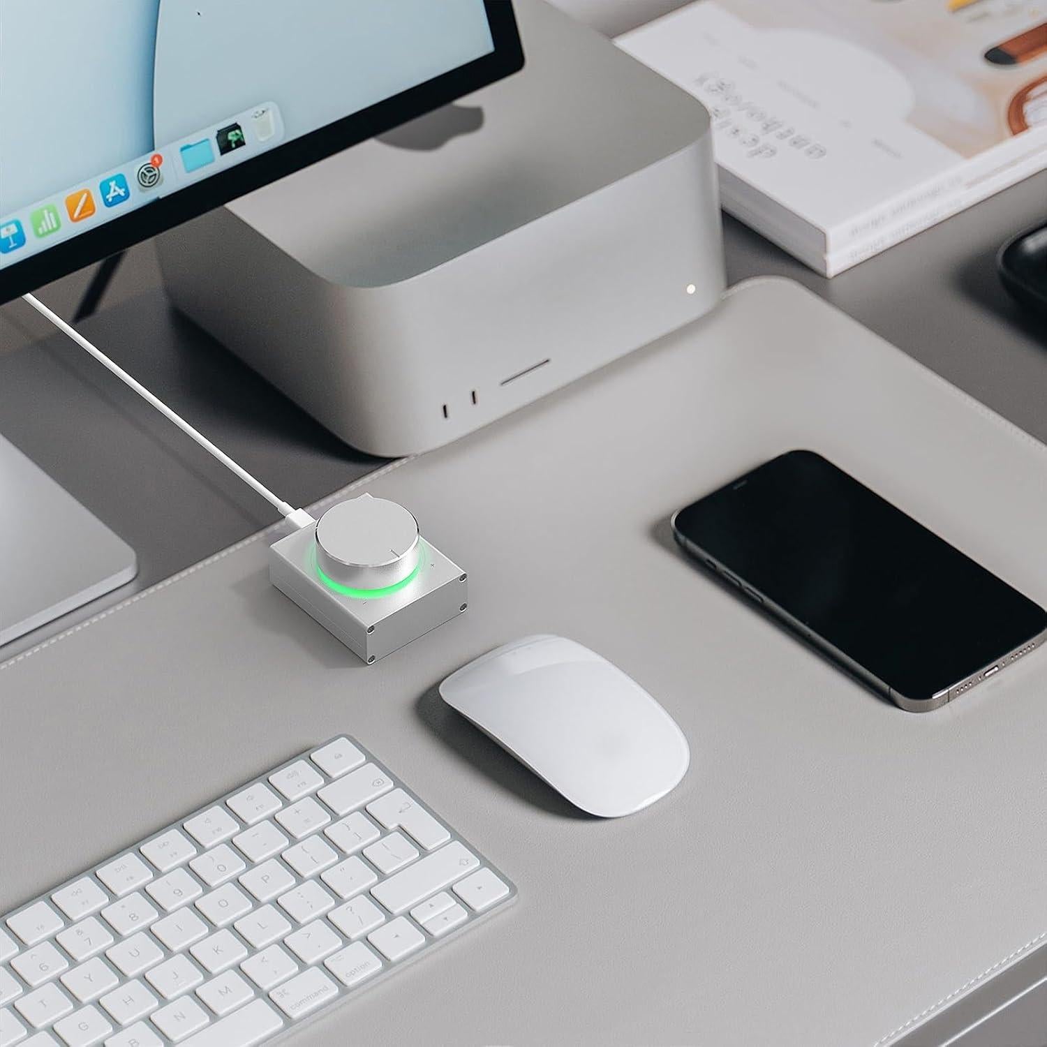 Perilla de Volumen Geekria Plata con Control Remoto USB-C