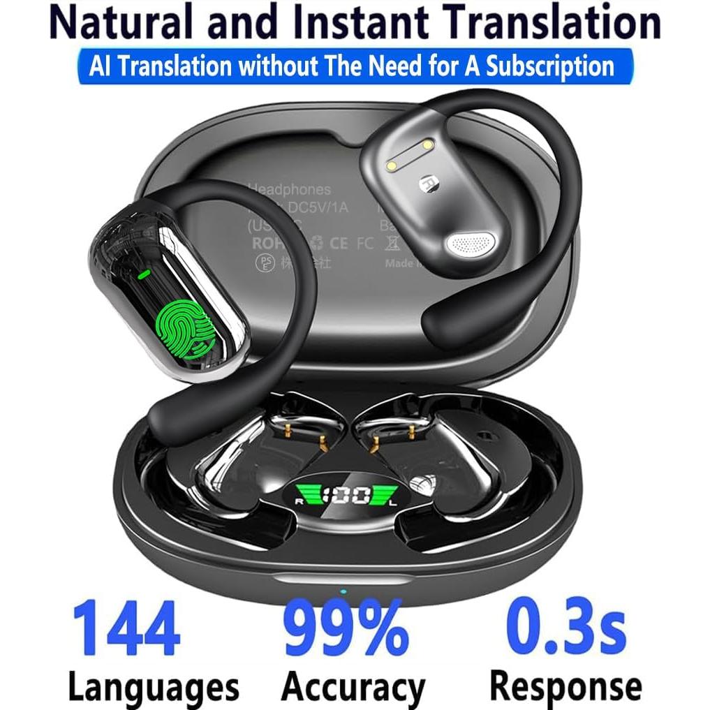 Auriculares de Traducción Inalámbricos ZeaHot Q16S Negro