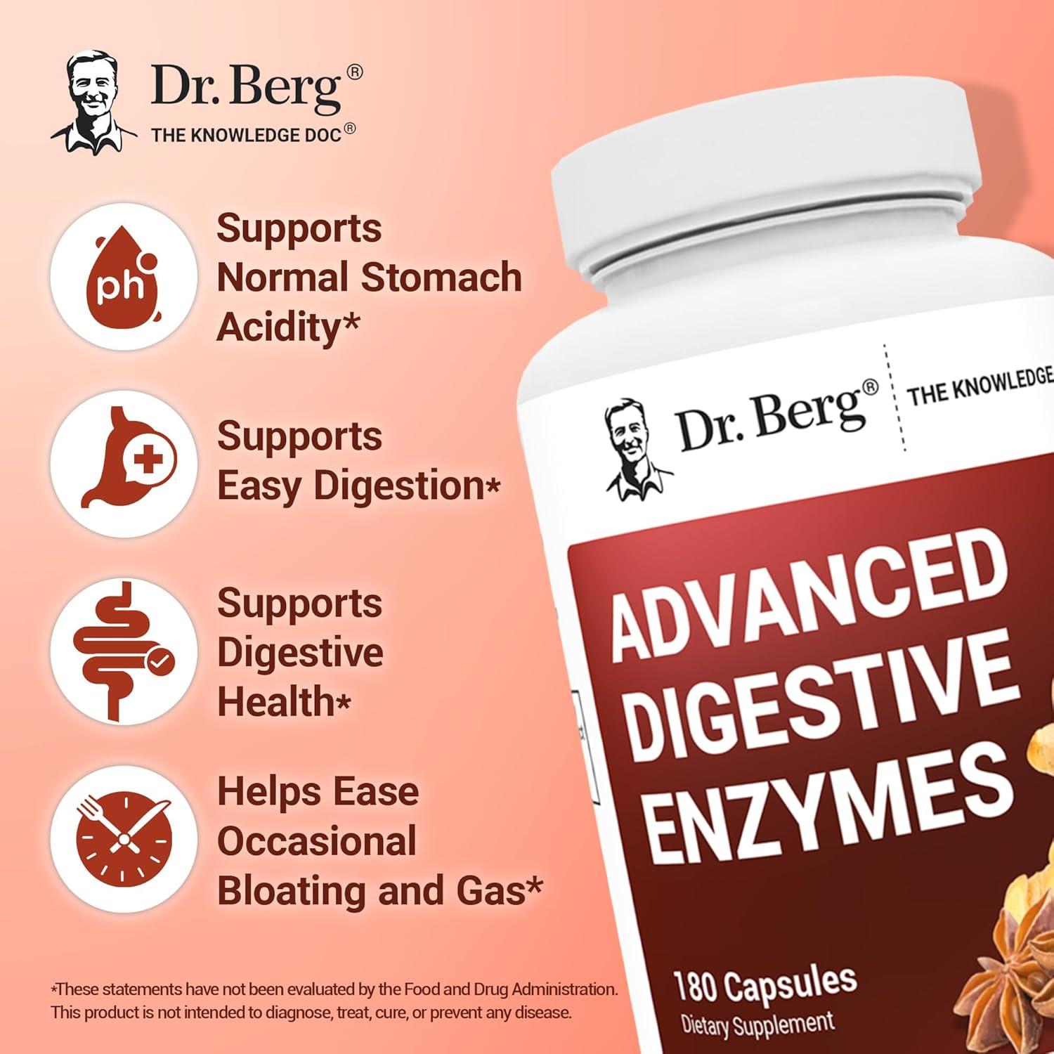 Enzimas Digestivas Avanzadas Dr. Berg 180 Cápsulas con Vinagre