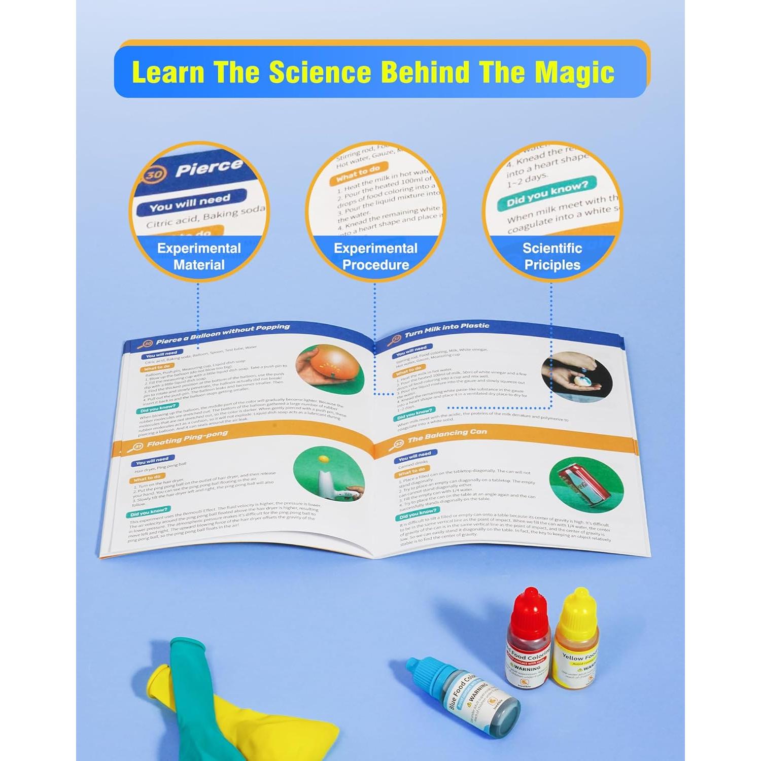 Kit Científico 60+ Melican para Niños 5-8 Años - Experimentos STEM