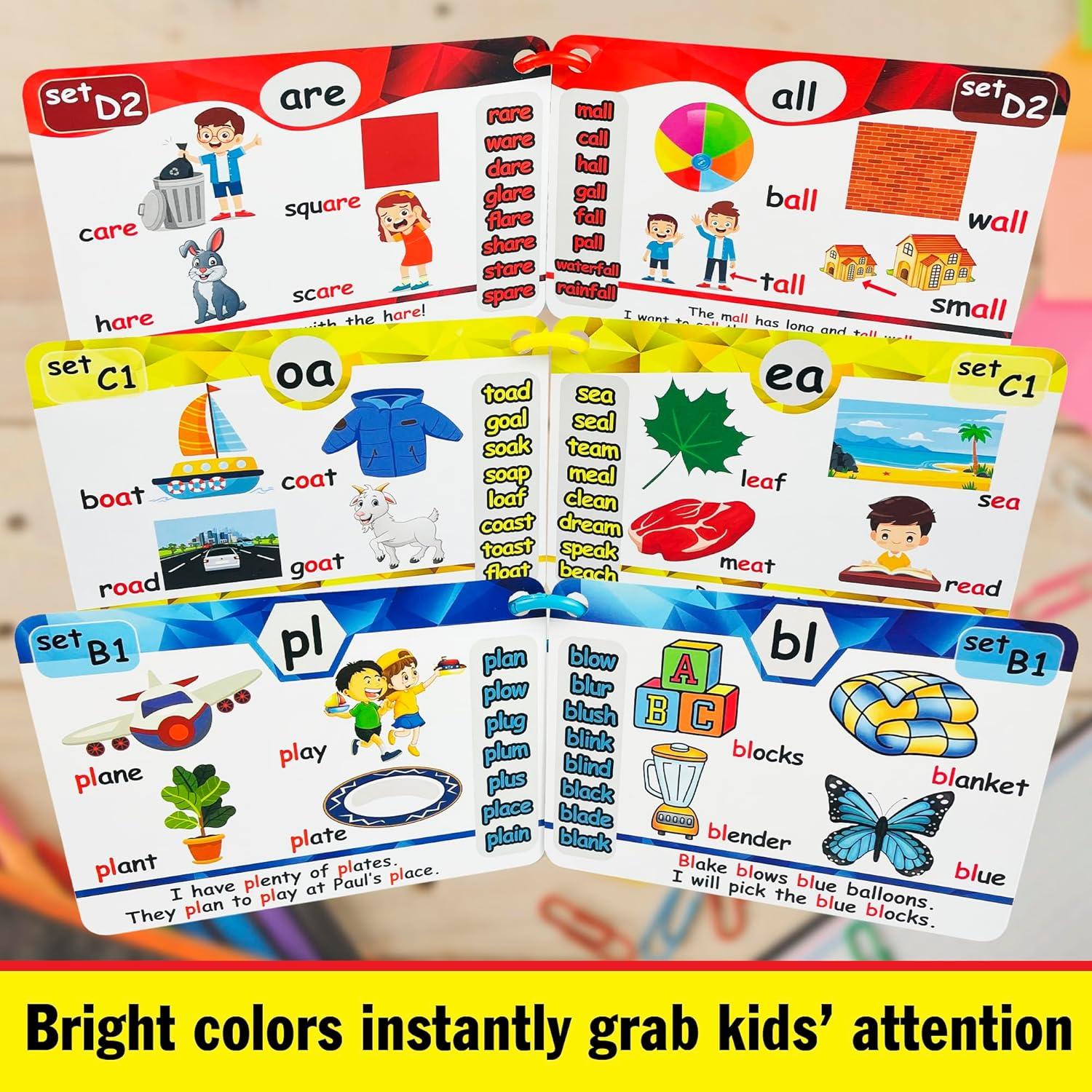 Tarjetas de Flash Fonéticas LA HORMIGA ERUDITA - 64 Piezas para Niños 4-10 Años