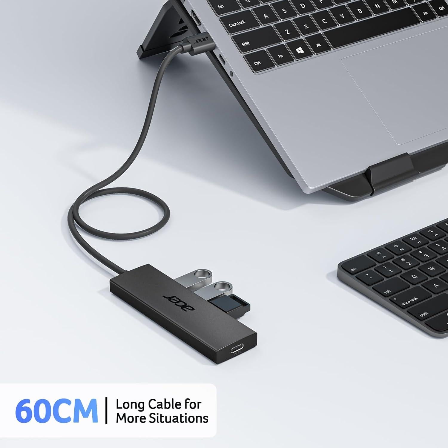 Hub USB Acer 4 Puertos 3.0 con Alimentación Tipo C 0.61m