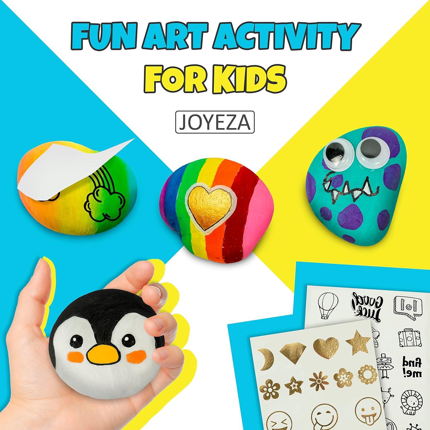 Kit de Pintura de Rocas JOYEZA - 12 Rocas y Pinturas Impermeables