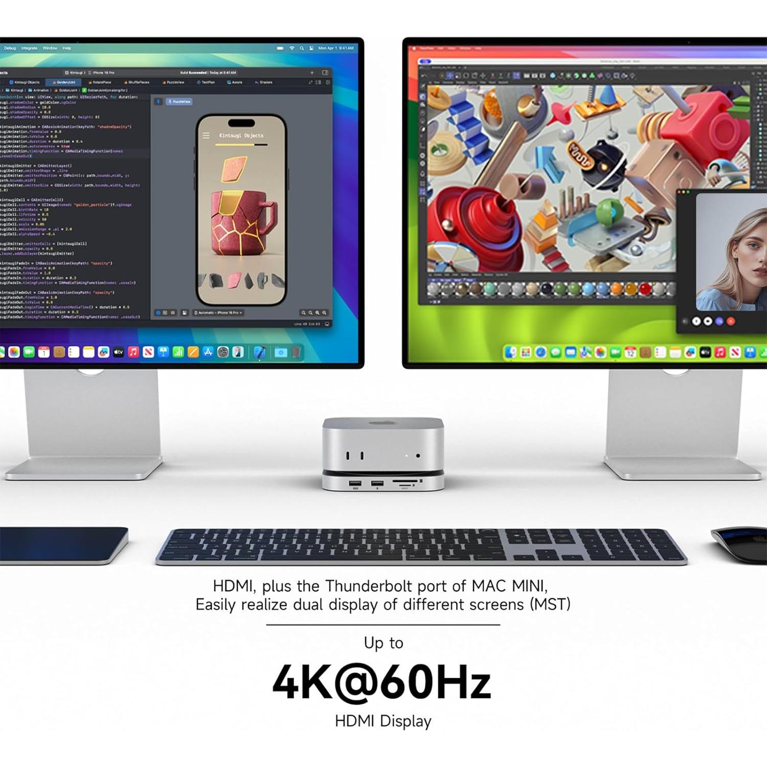 Dock Minisopuru iExpandMate MINI4PRO para Mac Mini M4 8TB