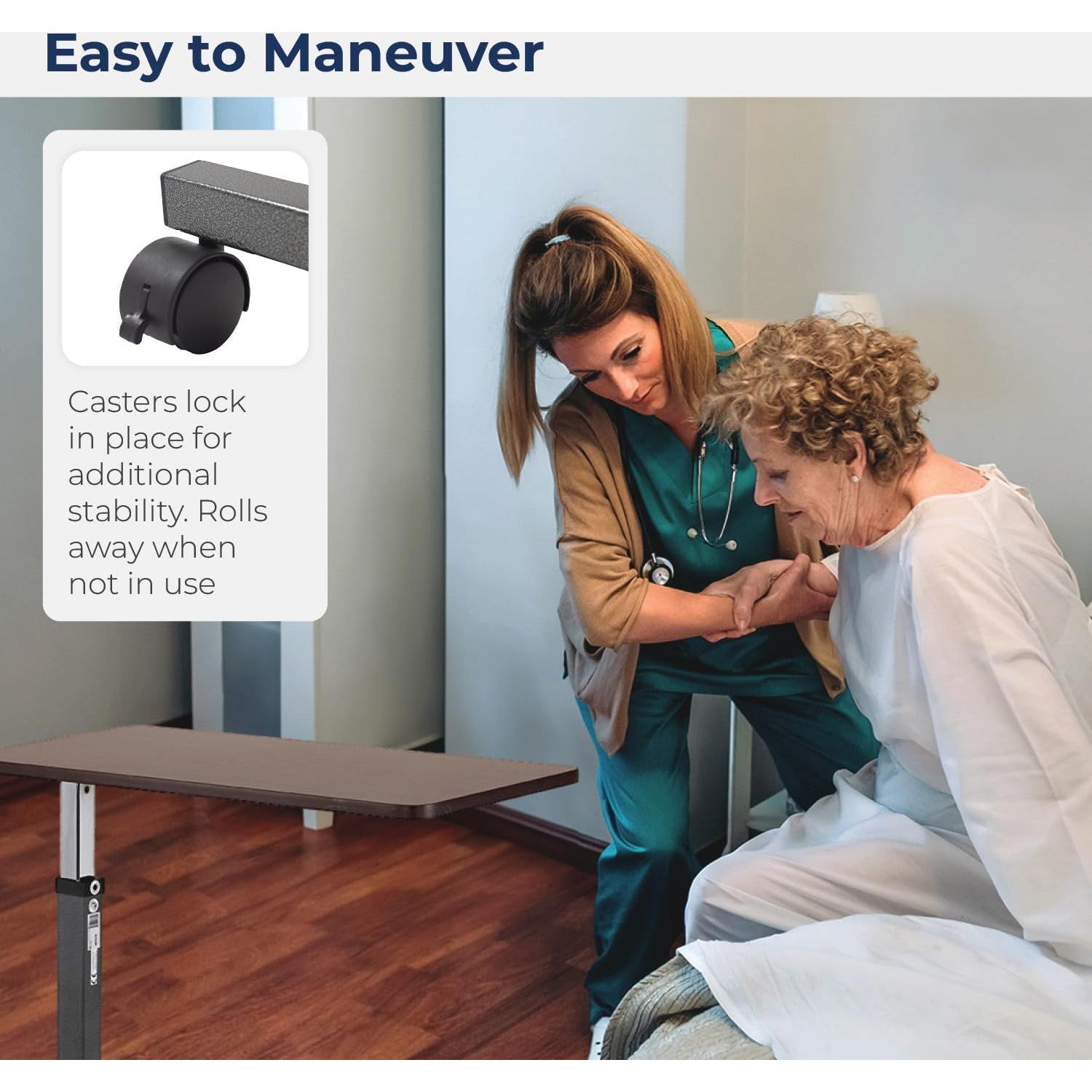 Mesa sobre la cama Drive Medical 13067 ajustable con ruedas