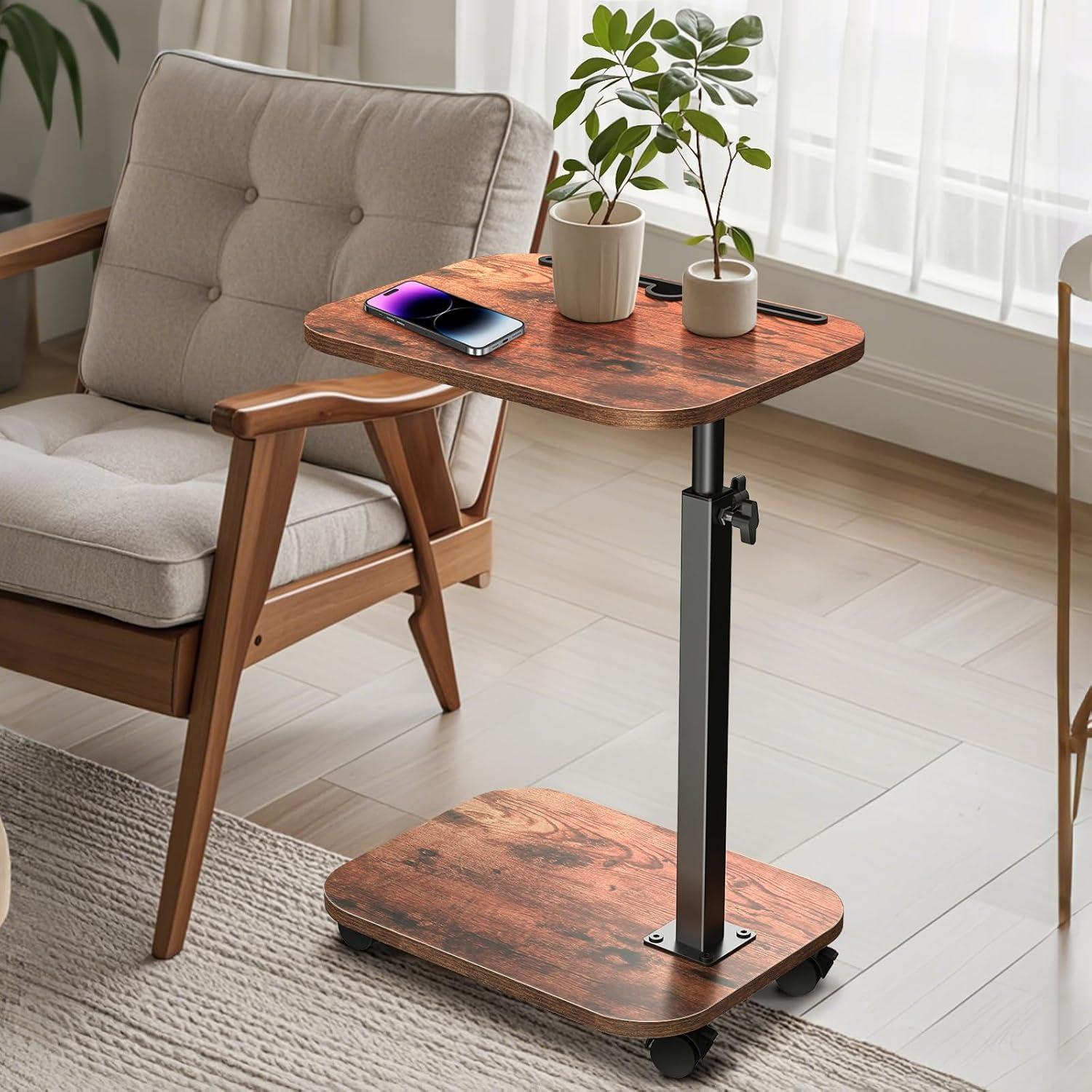 Mesa de bandeja ajustable XNSDXV en C para sofá y TV