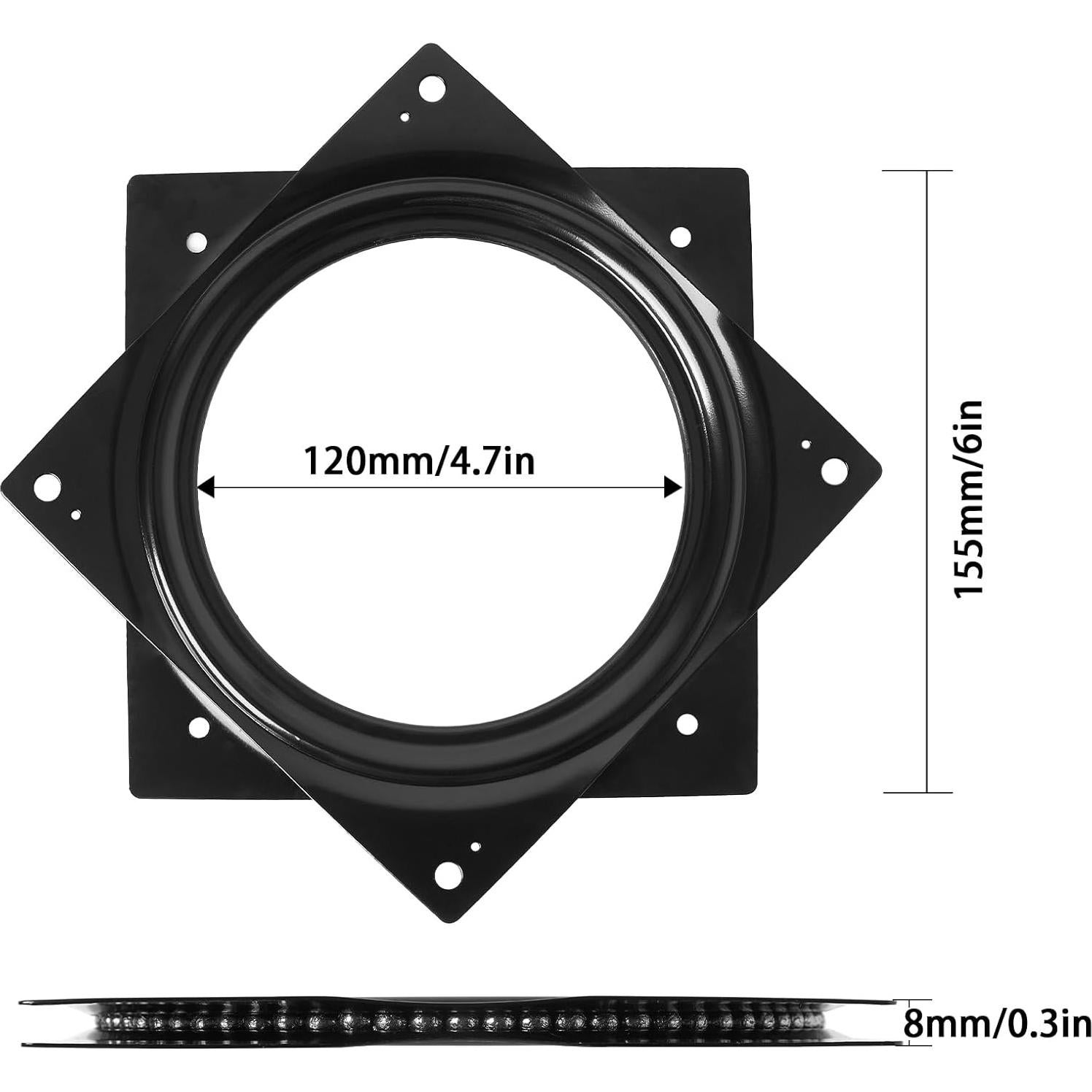 Giratorio Lazy Susan HSTECH 15.24 cm Negro 226.8 kg 360°