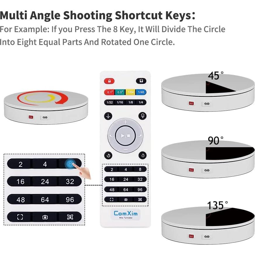 Plato Giratorio Eléctrico ComXim 32cm 300kg Control Remoto
