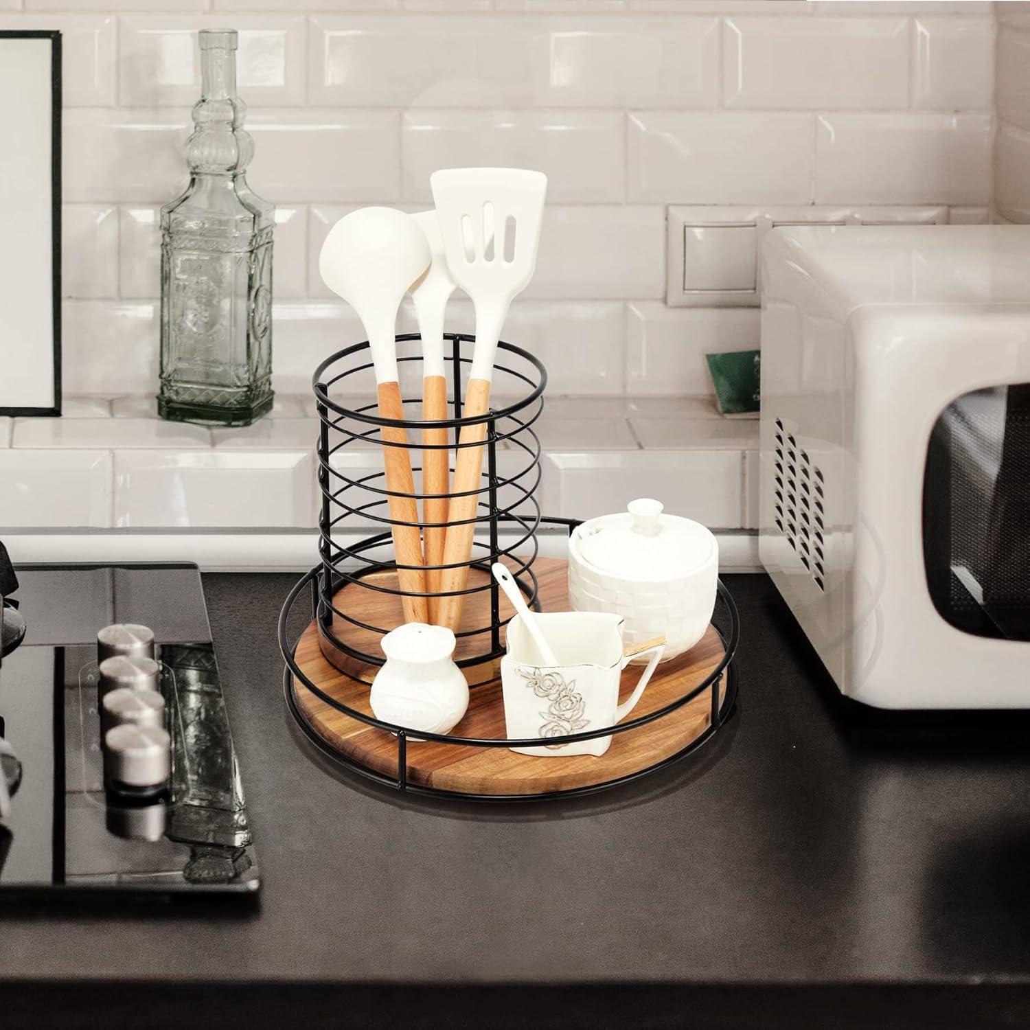 Torniquete Giratorio de Madera de Acacia Tomoaza 30.48 cm