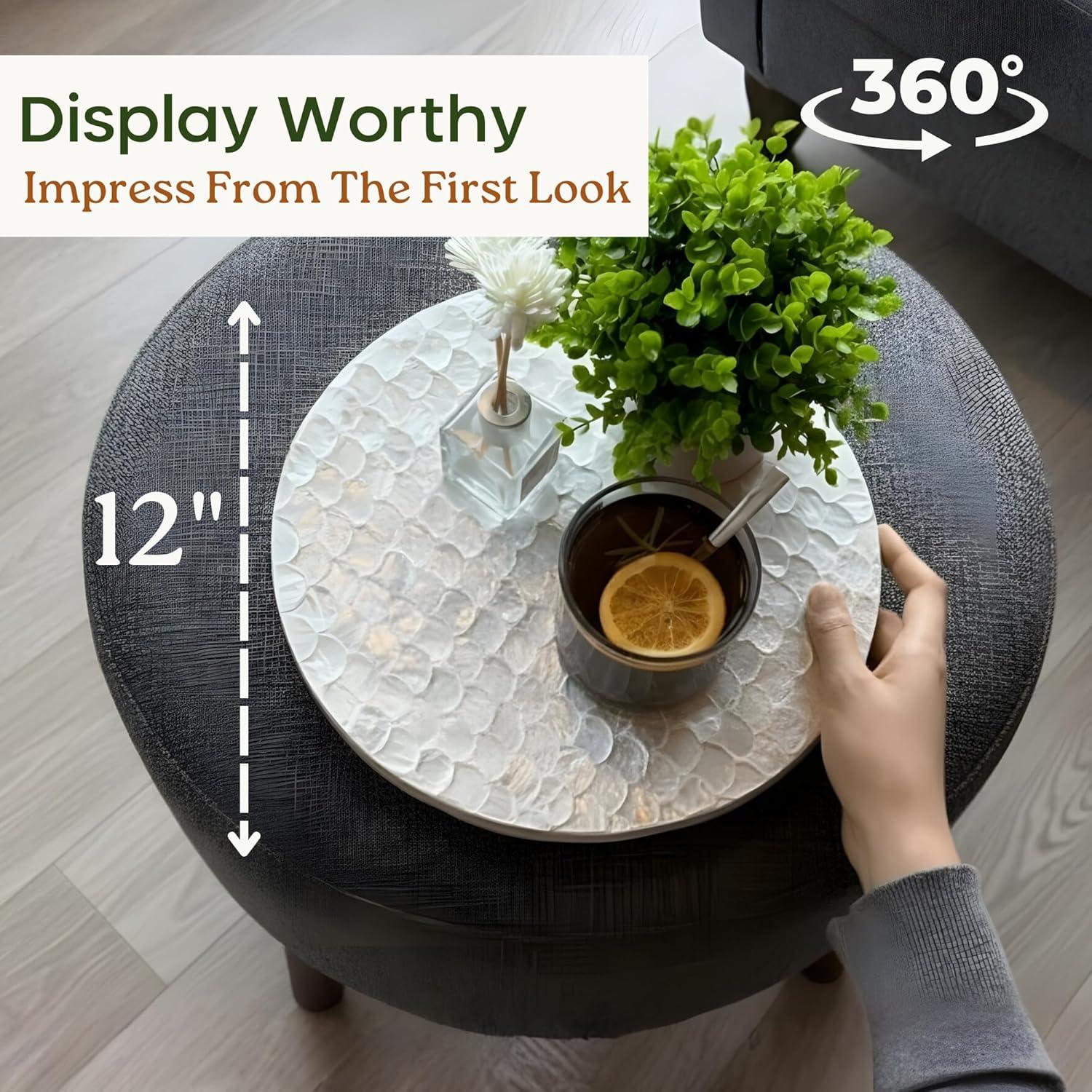 Lazy Susan de Capiz 30 cm - Bandeja Giratoria Decorativa