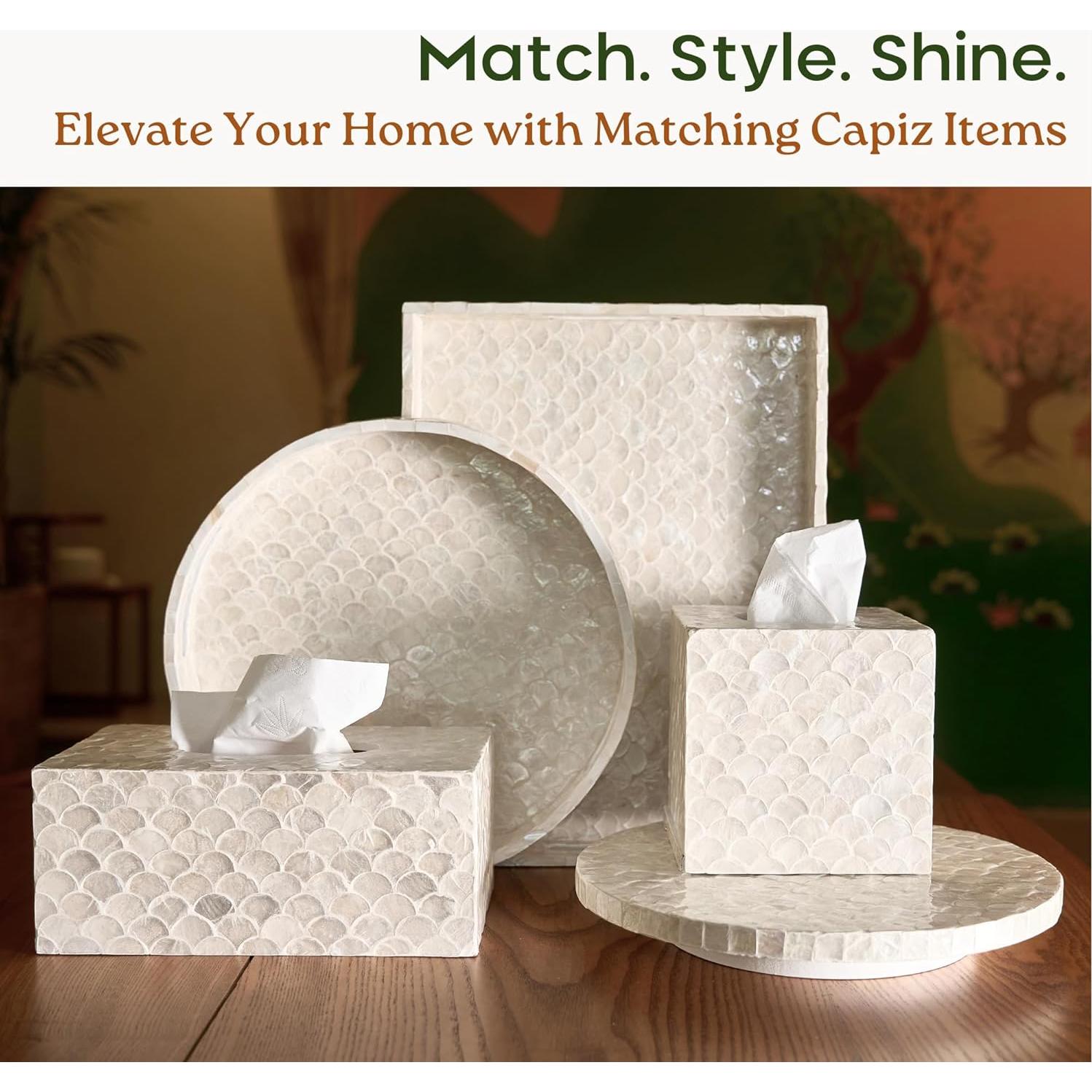 Lazy Susan de Capiz 30 cm - Bandeja Giratoria Decorativa