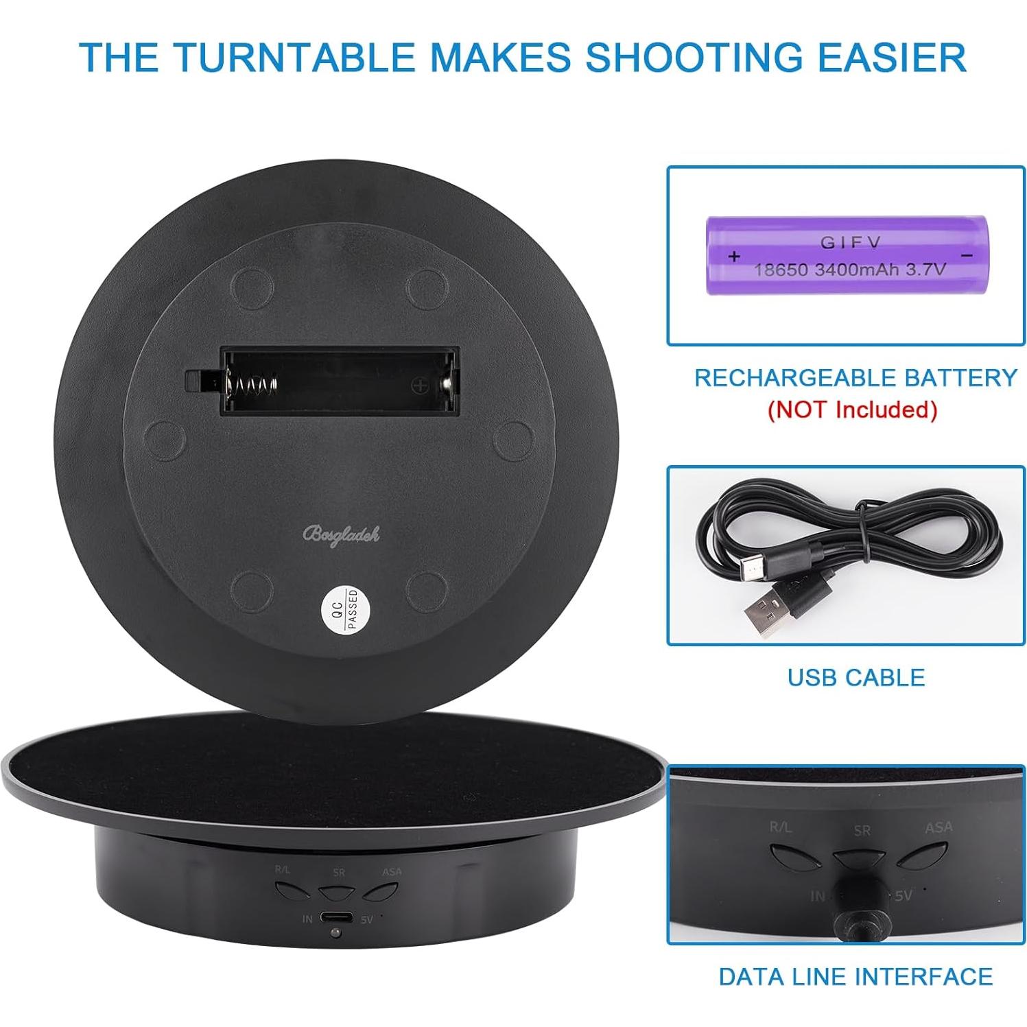 Soporte de Exhibición Rotatorio Motorizado Bosgladek 20 cm Terciopelo