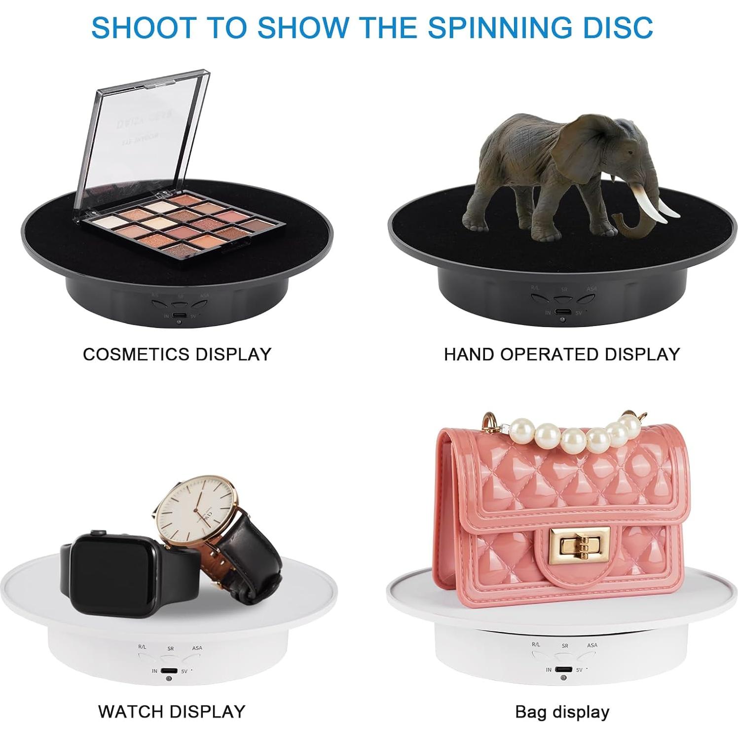 Soporte de Exhibición Rotatorio Motorizado Bosgladek 20 cm Terciopelo