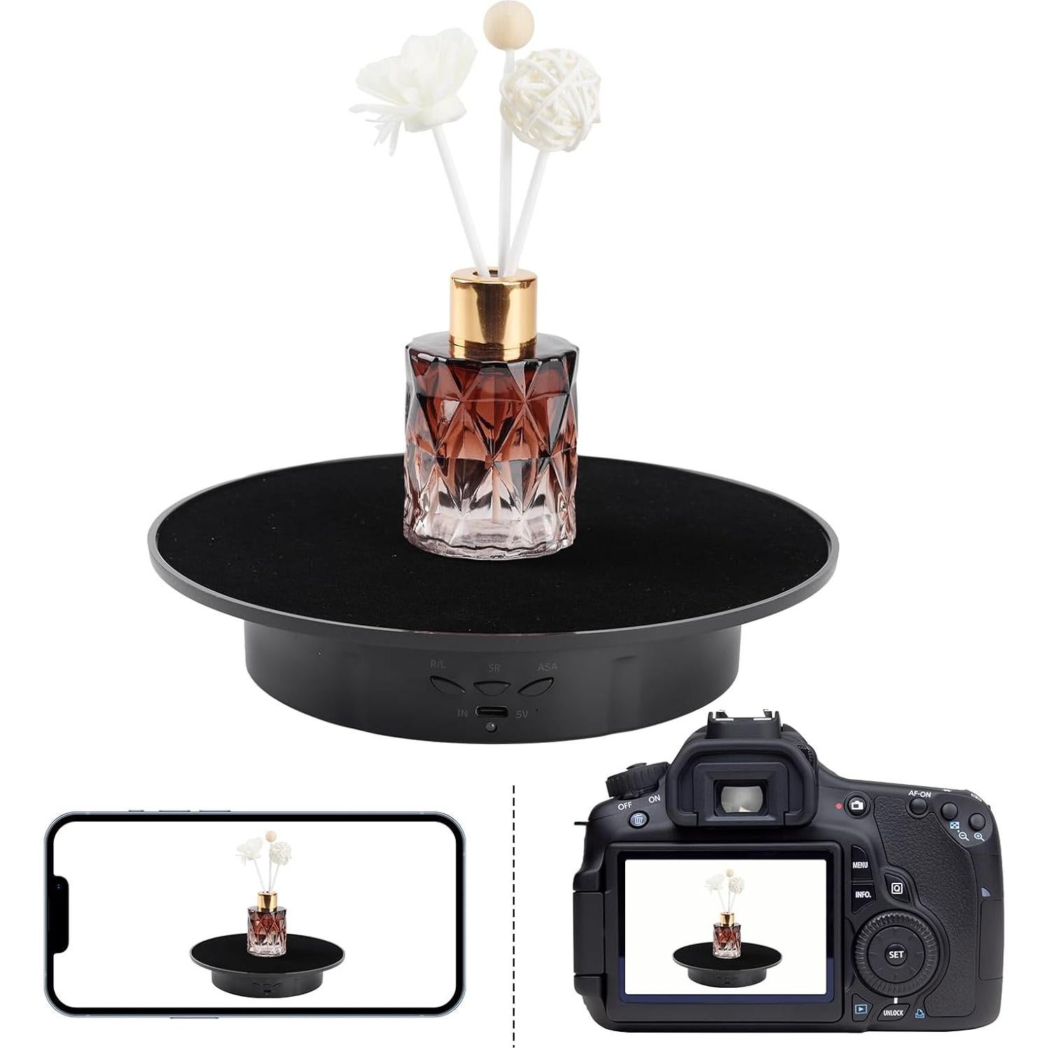 Soporte de Exhibición Rotatorio Motorizado Bosgladek 20 cm Terciopelo