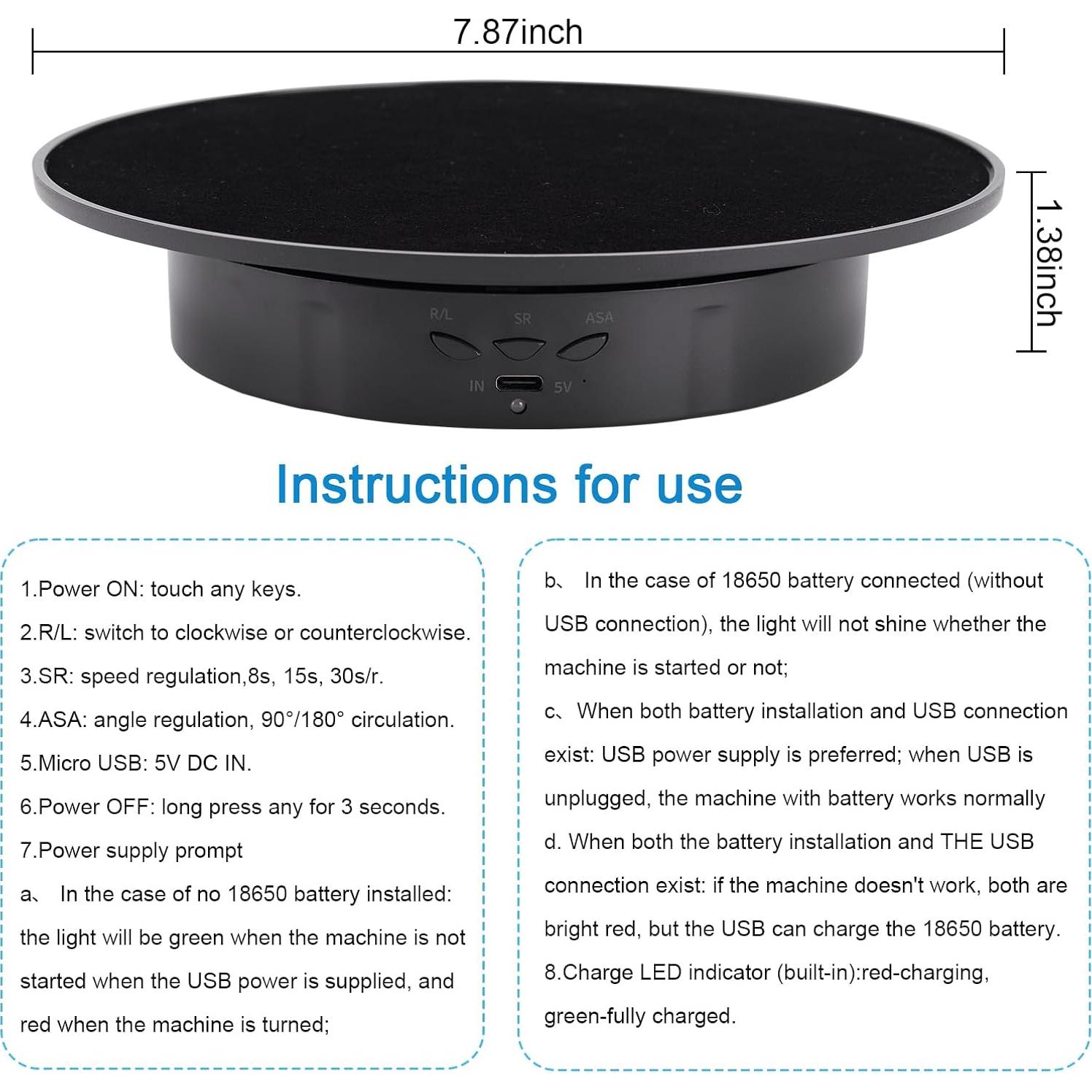Soporte de Exhibición Rotatorio Motorizado Bosgladek 20 cm Terciopelo