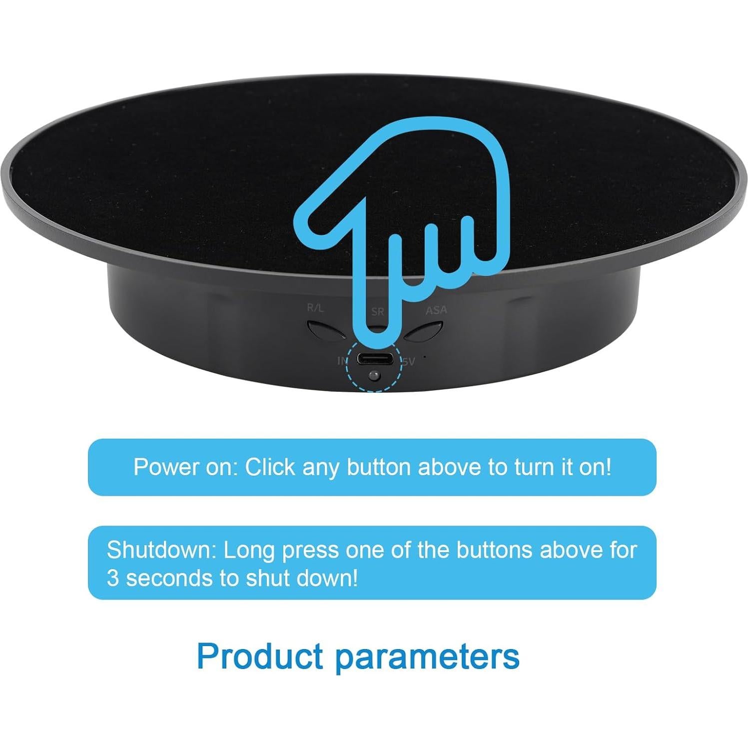 Soporte de Exhibición Rotatorio Motorizado Bosgladek 20 cm Terciopelo