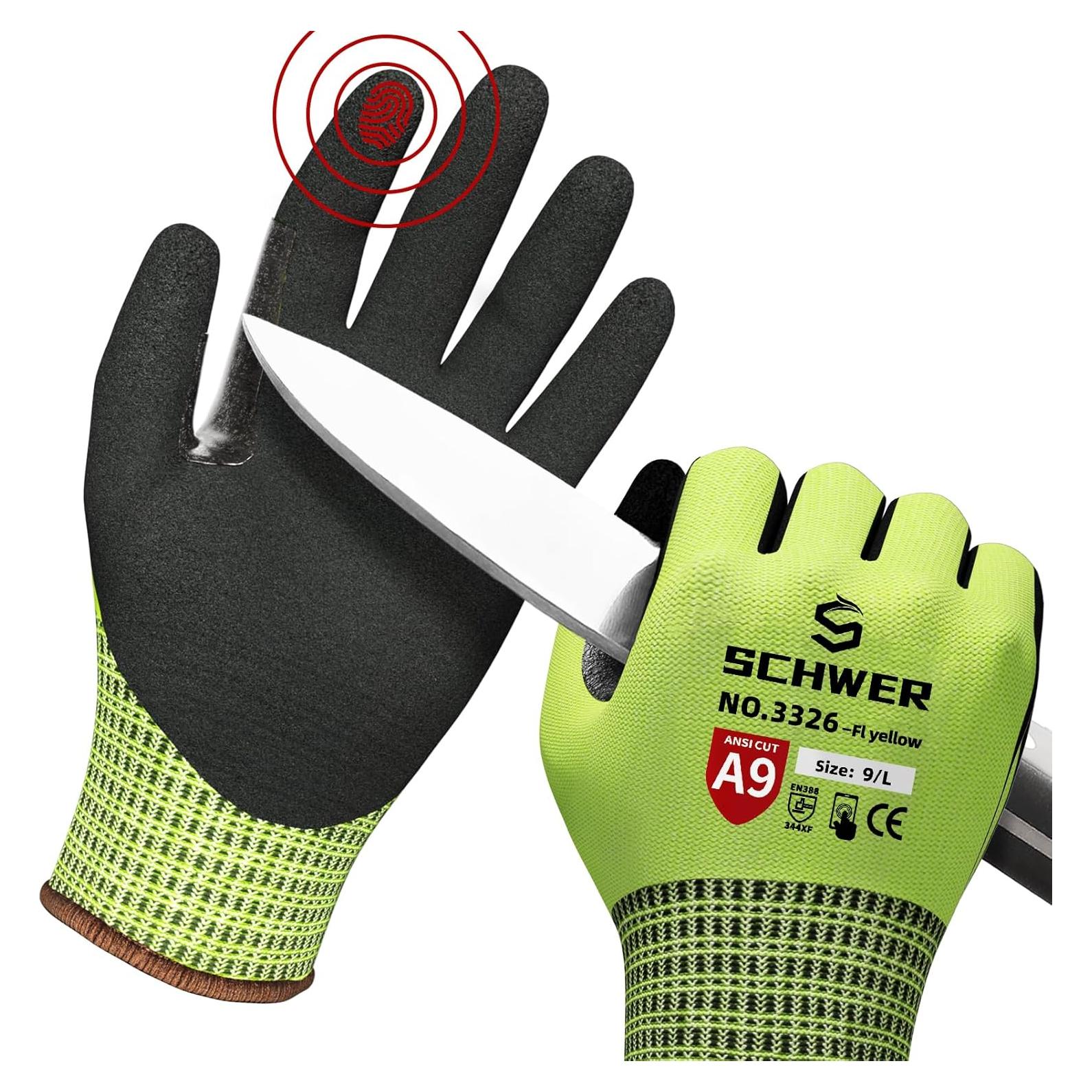 Guantes de trabajo Schwer ProGuard PR3326 amarillos A9