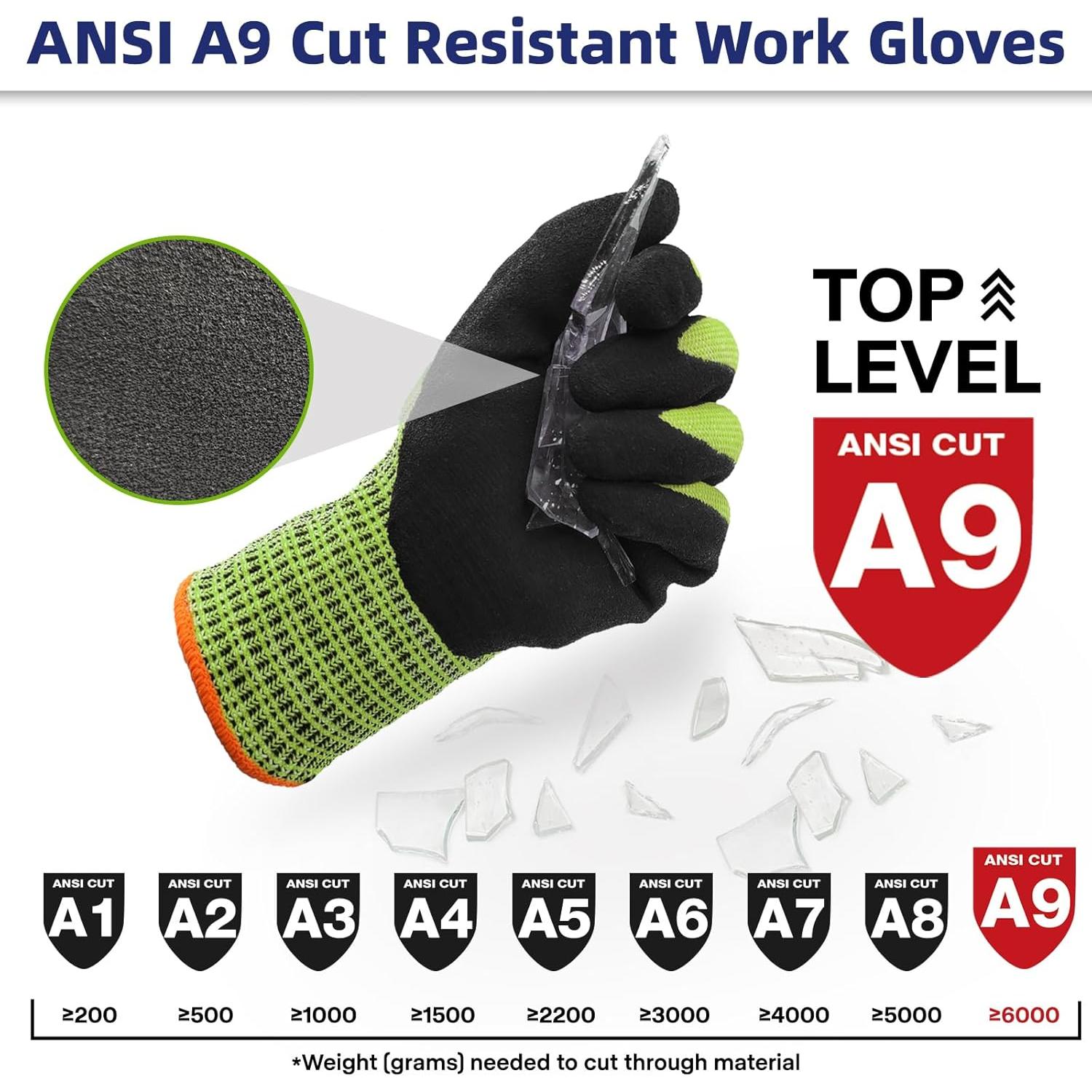 Guantes de trabajo Schwer ProGuard PR3326 amarillos A9