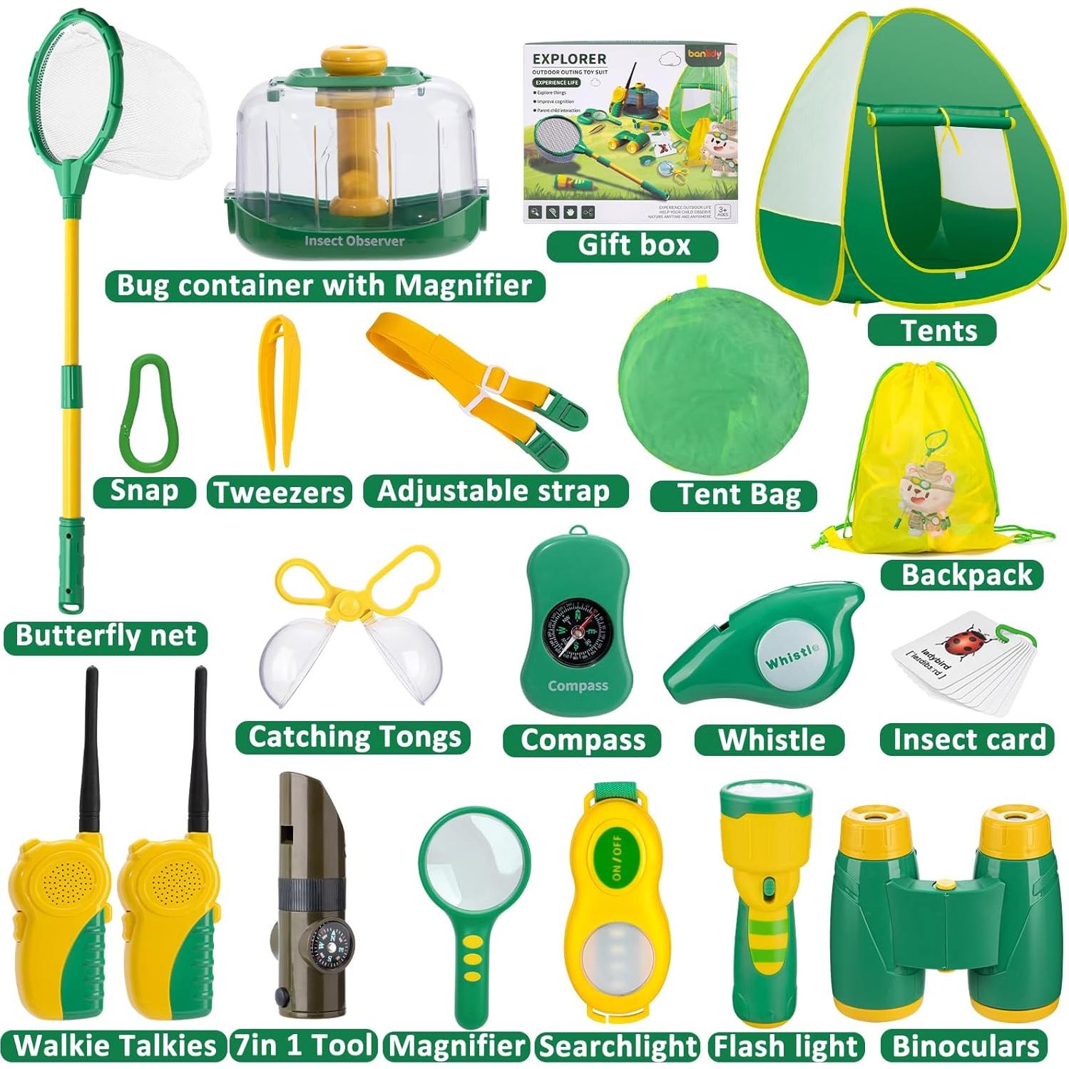 Kit de Exploración al Aire Libre GPUSFAK con Tienda y Walkie Talkies