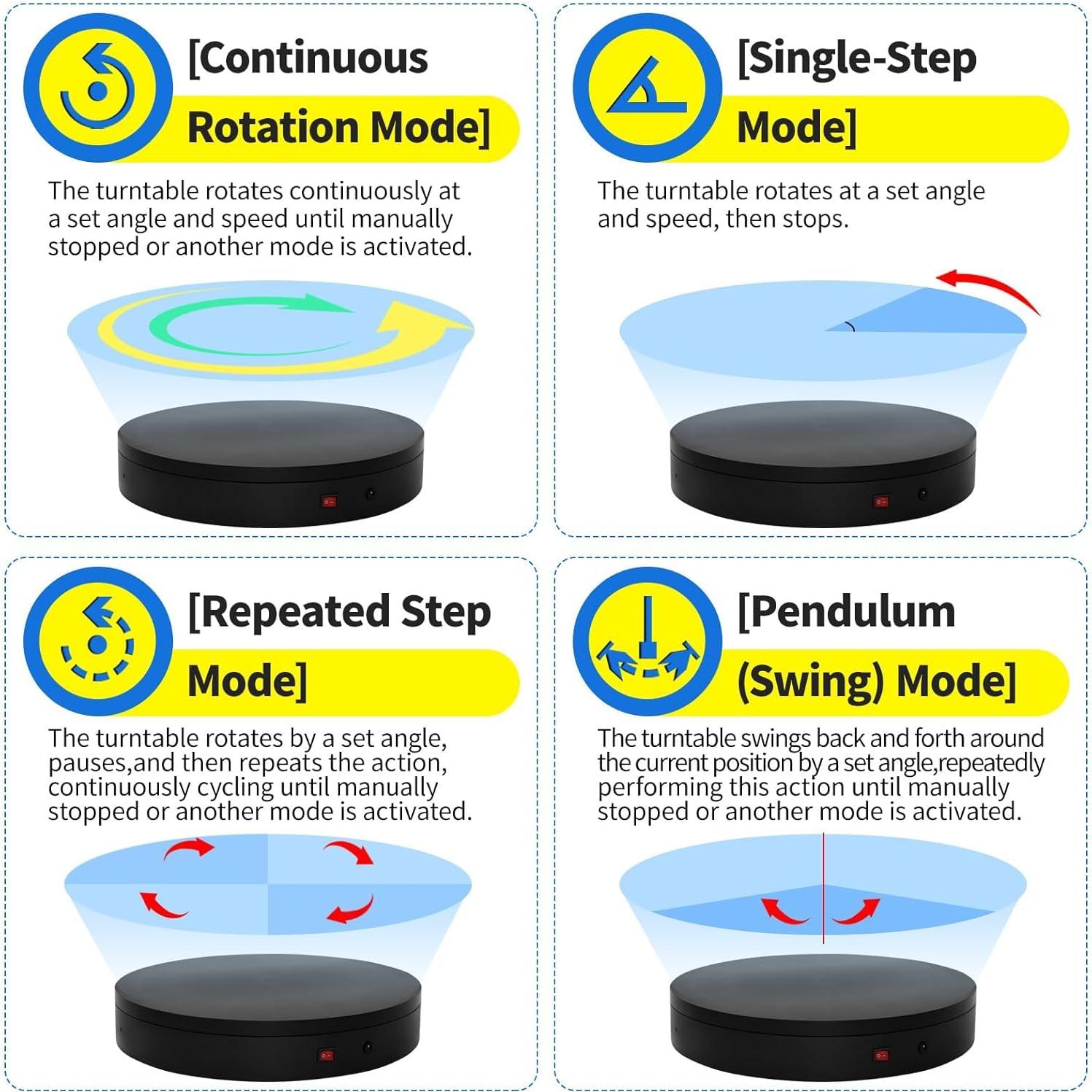 Soporte giratorio eléctrico 20 cm ComXim 45 kg para fotografía