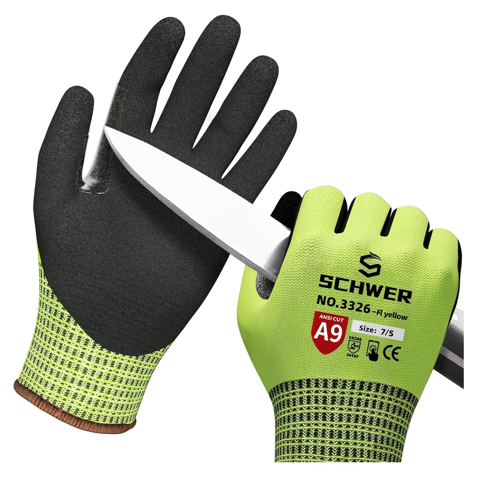 Guantes de trabajo Schwer ProGuard PR3326 A9 amarillos S