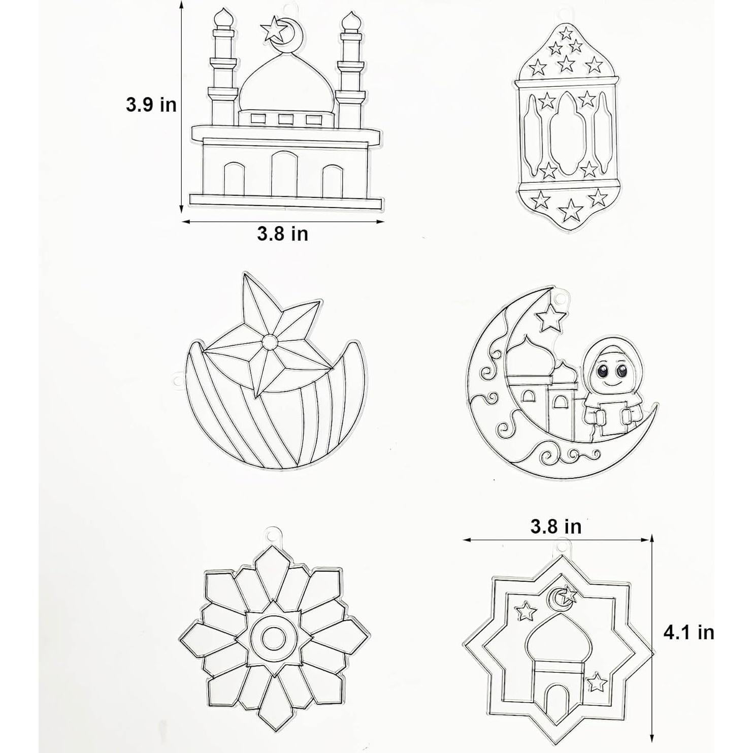Kit de Manualidades Suncatcher Ayhuhra 30 Piezas Ramadan