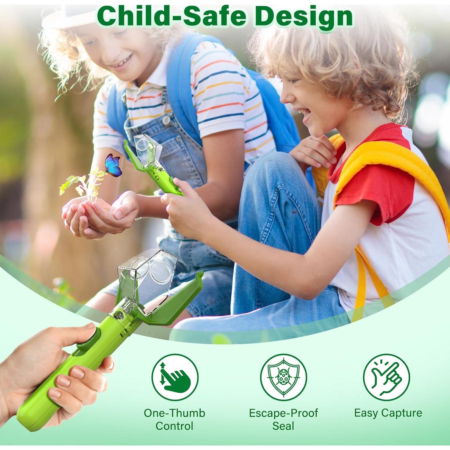 Capturador de Insectos LEUOA Verde con Lente 6X para Niños