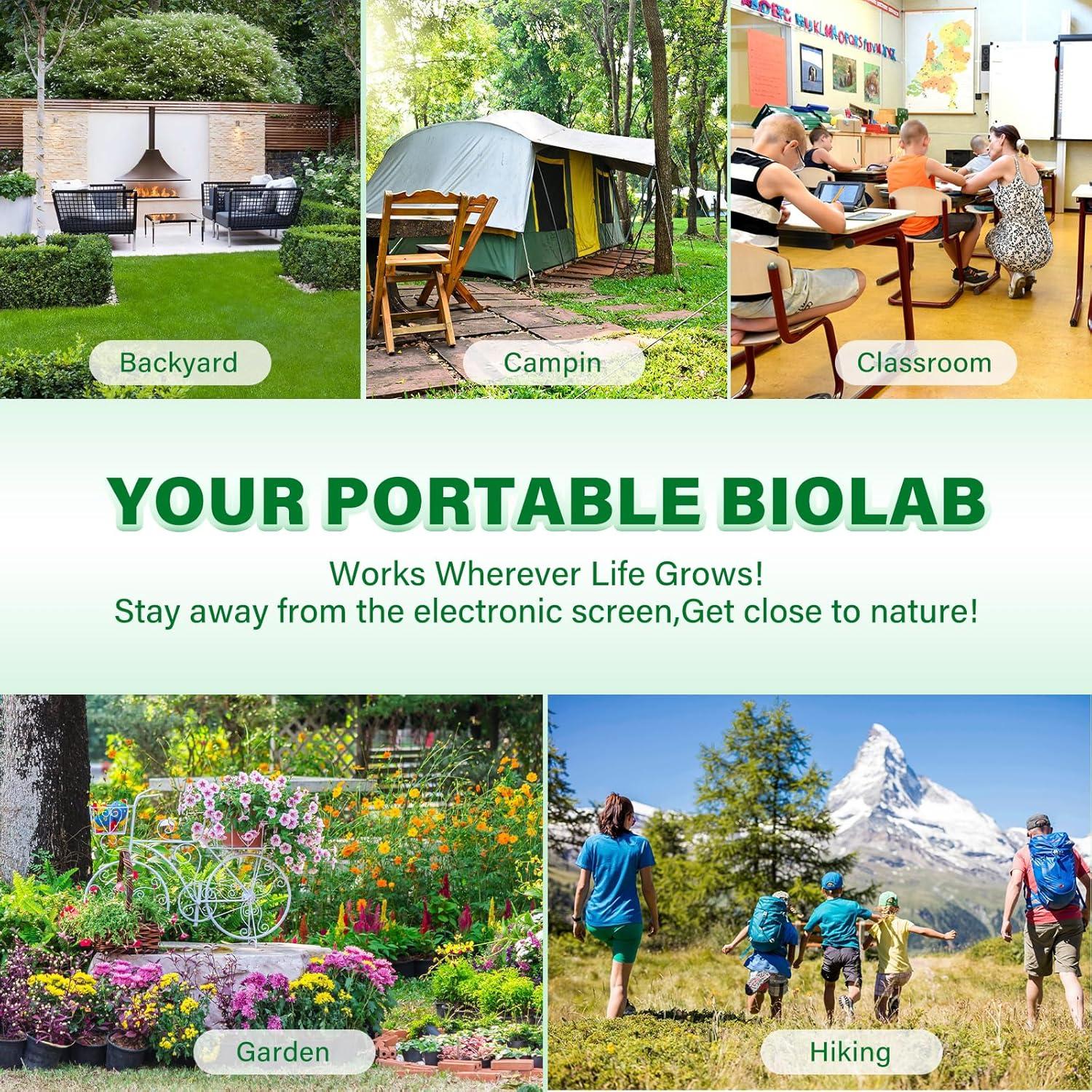 Capturador de Insectos LEUOA Verde con Lente 6X para Niños