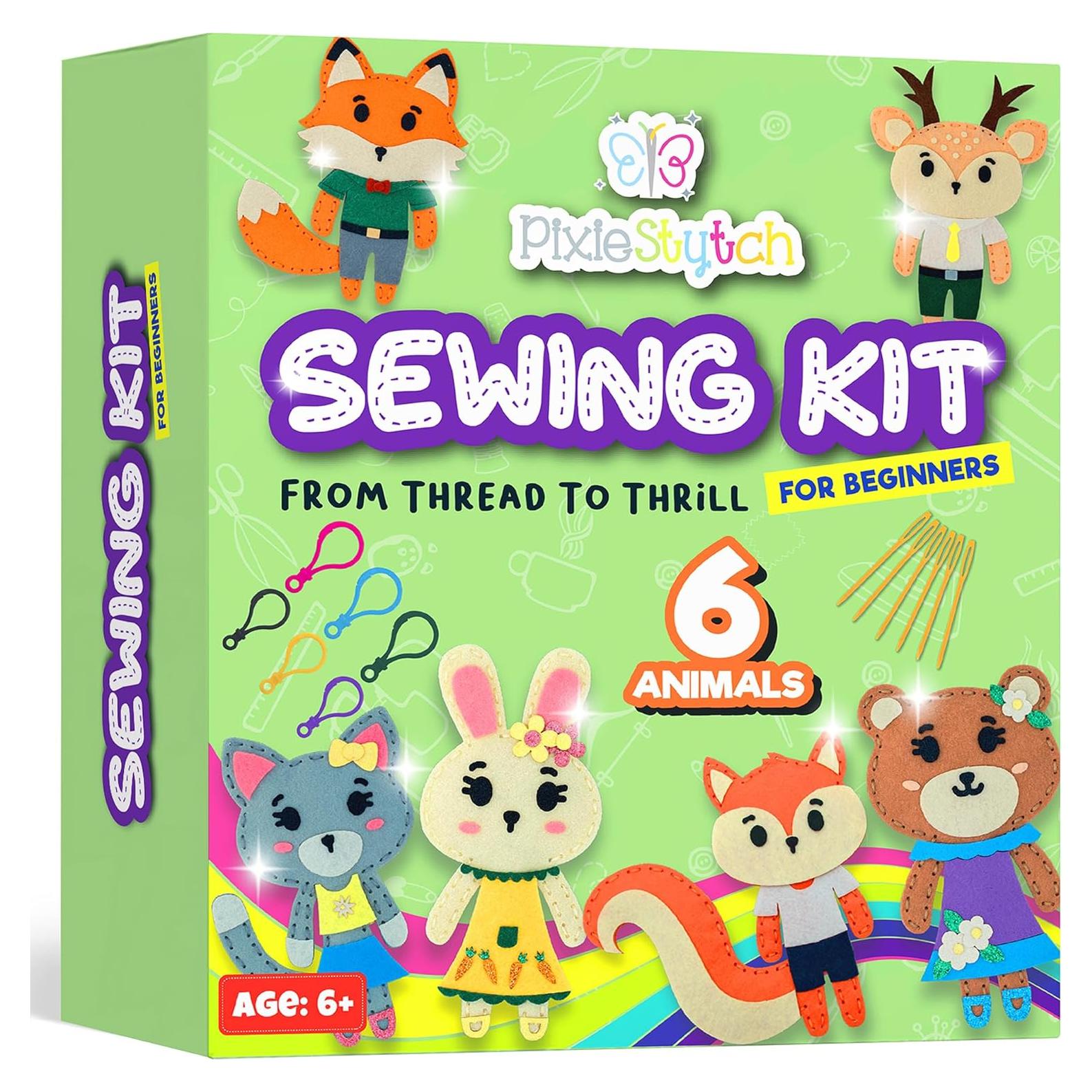 Kit de Costura para Niños Pixiestytch - 6 Proyectos de Animales