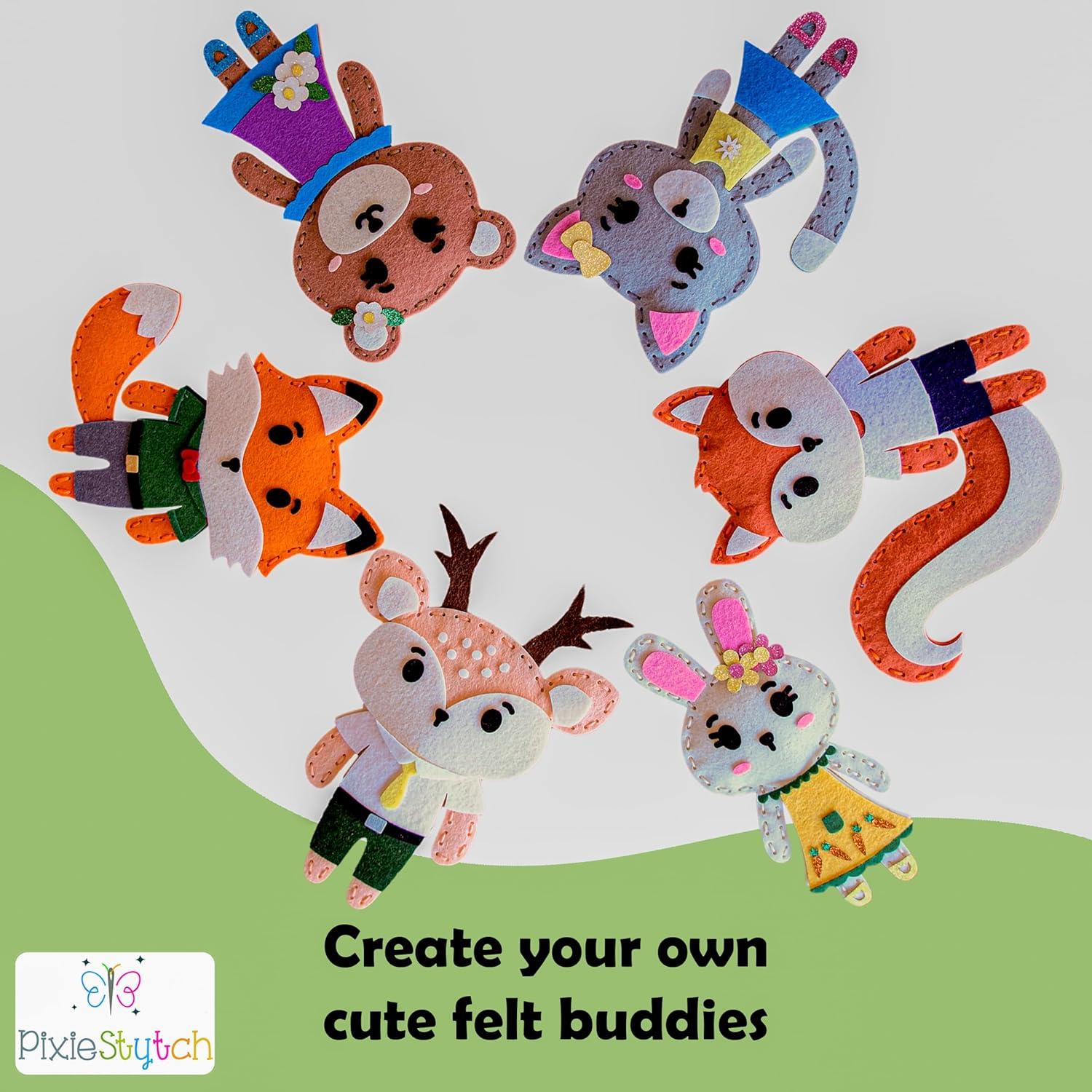 Kit de Costura para Niños Pixiestytch - 6 Proyectos de Animales