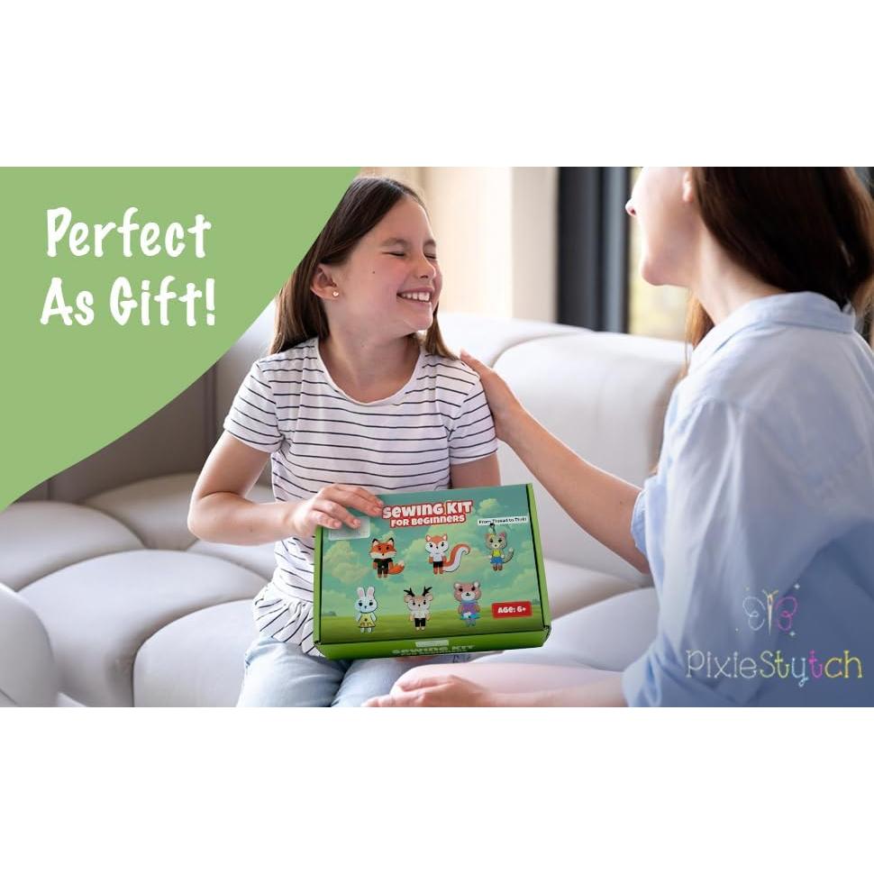 Kit de Costura para Niños Pixiestytch - 6 Proyectos de Animales