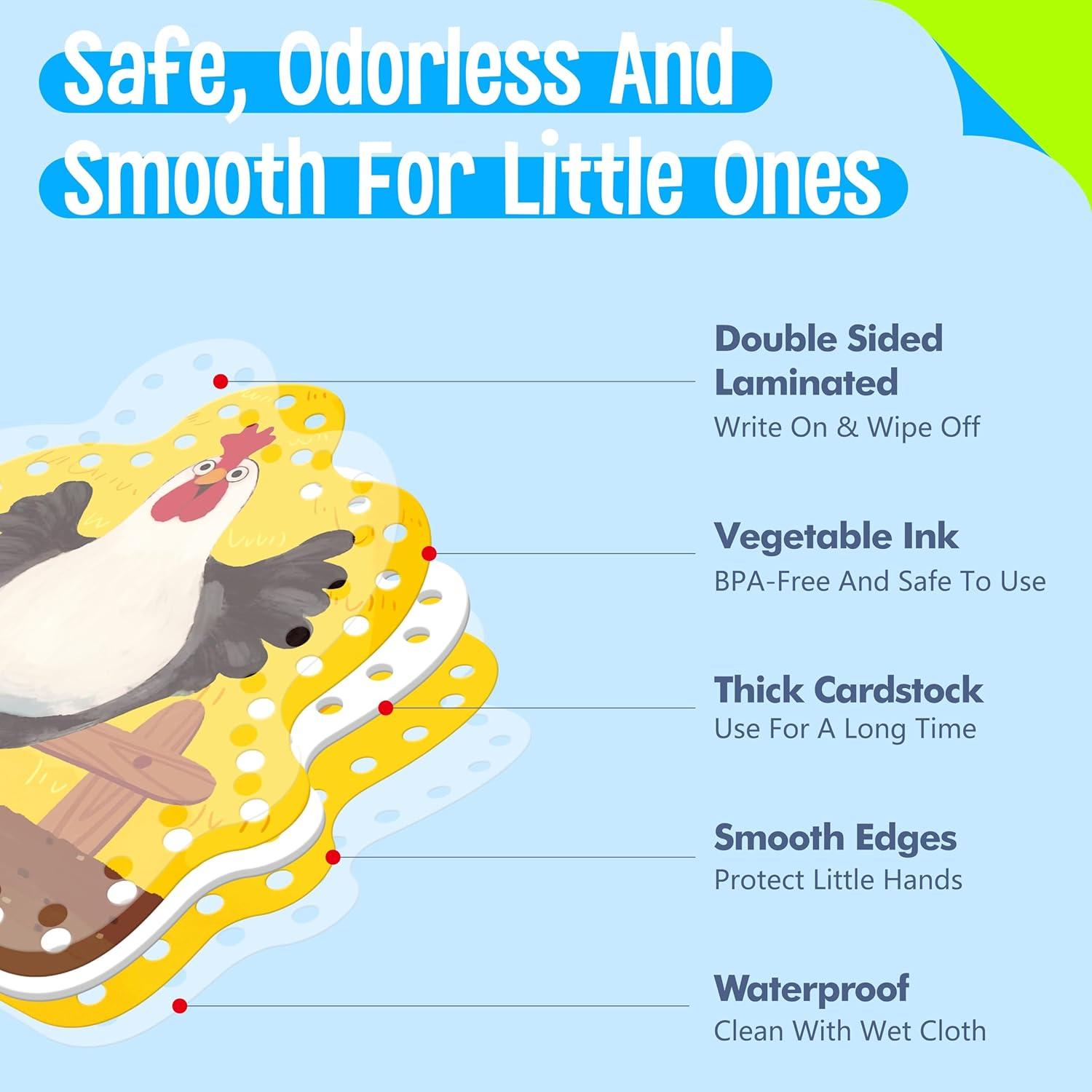 Juego de Tarjetas de Enhebrado SpriteGru 9 Piezas Animales