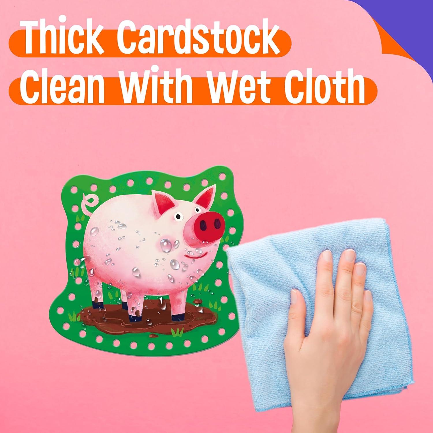 Juego de Tarjetas de Enhebrado SpriteGru 9 Piezas Animales