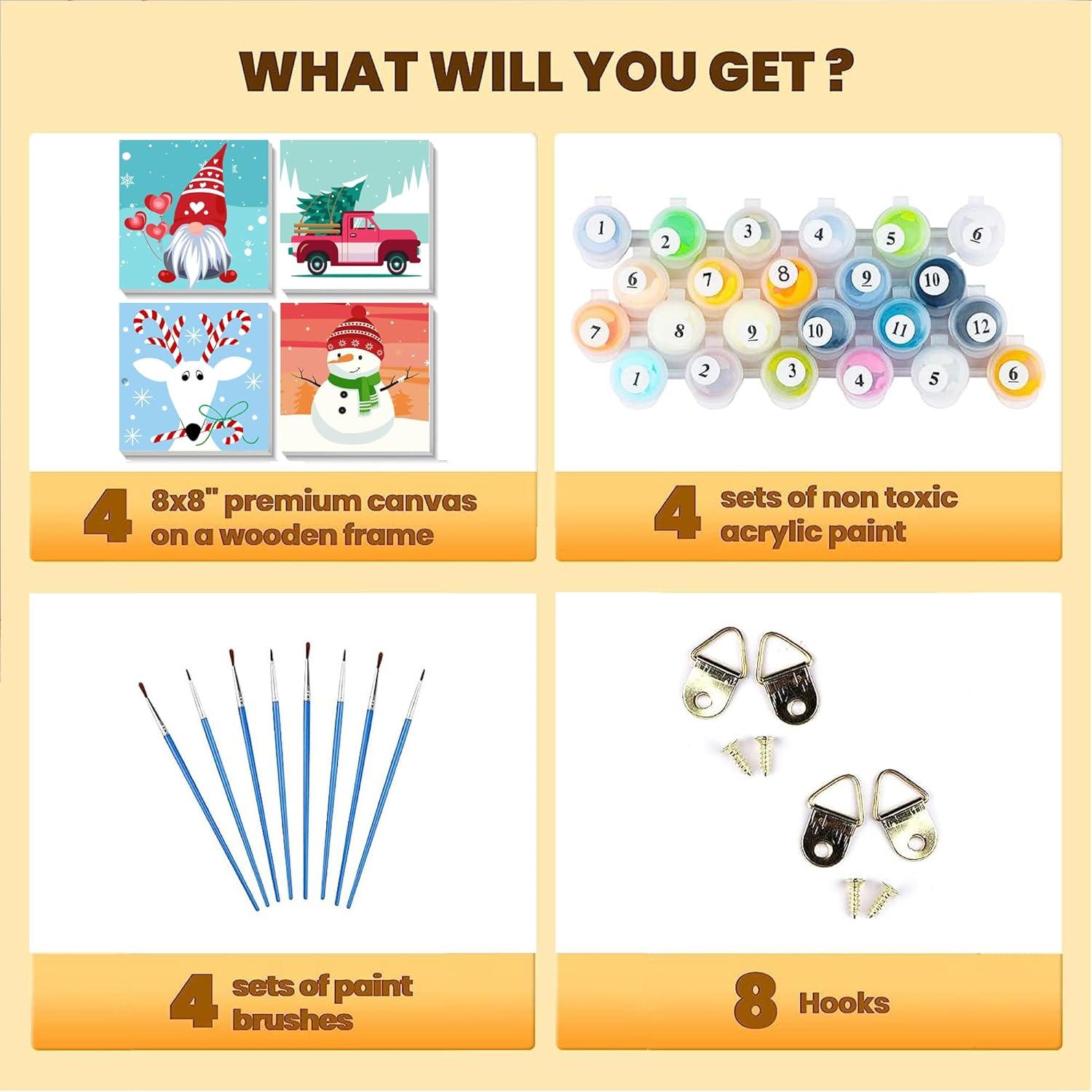 Kit de Pintura por Números Yijingtop Navidad 20x20cm