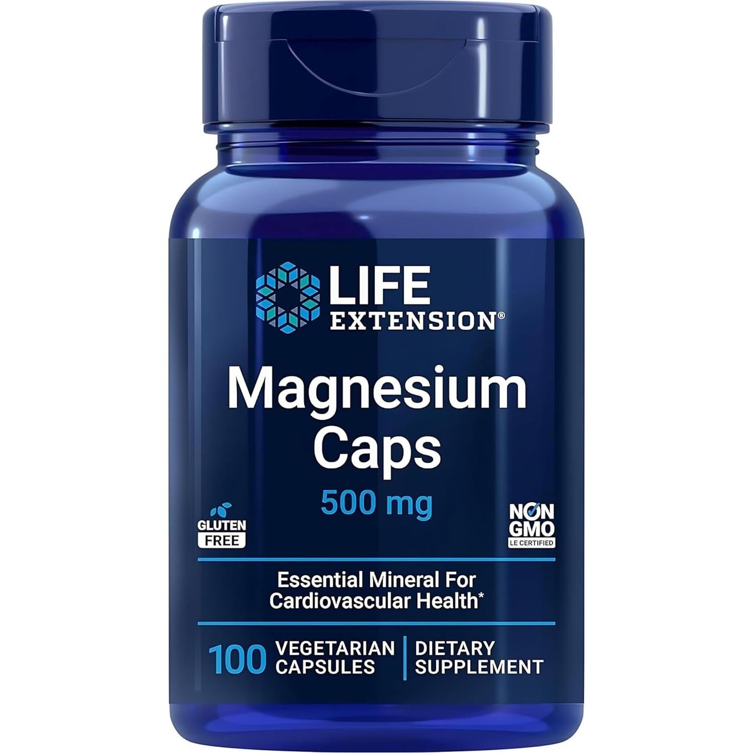 Cápsulas de Magnesio Life Extension 500 mg - 100 Vegetarianas