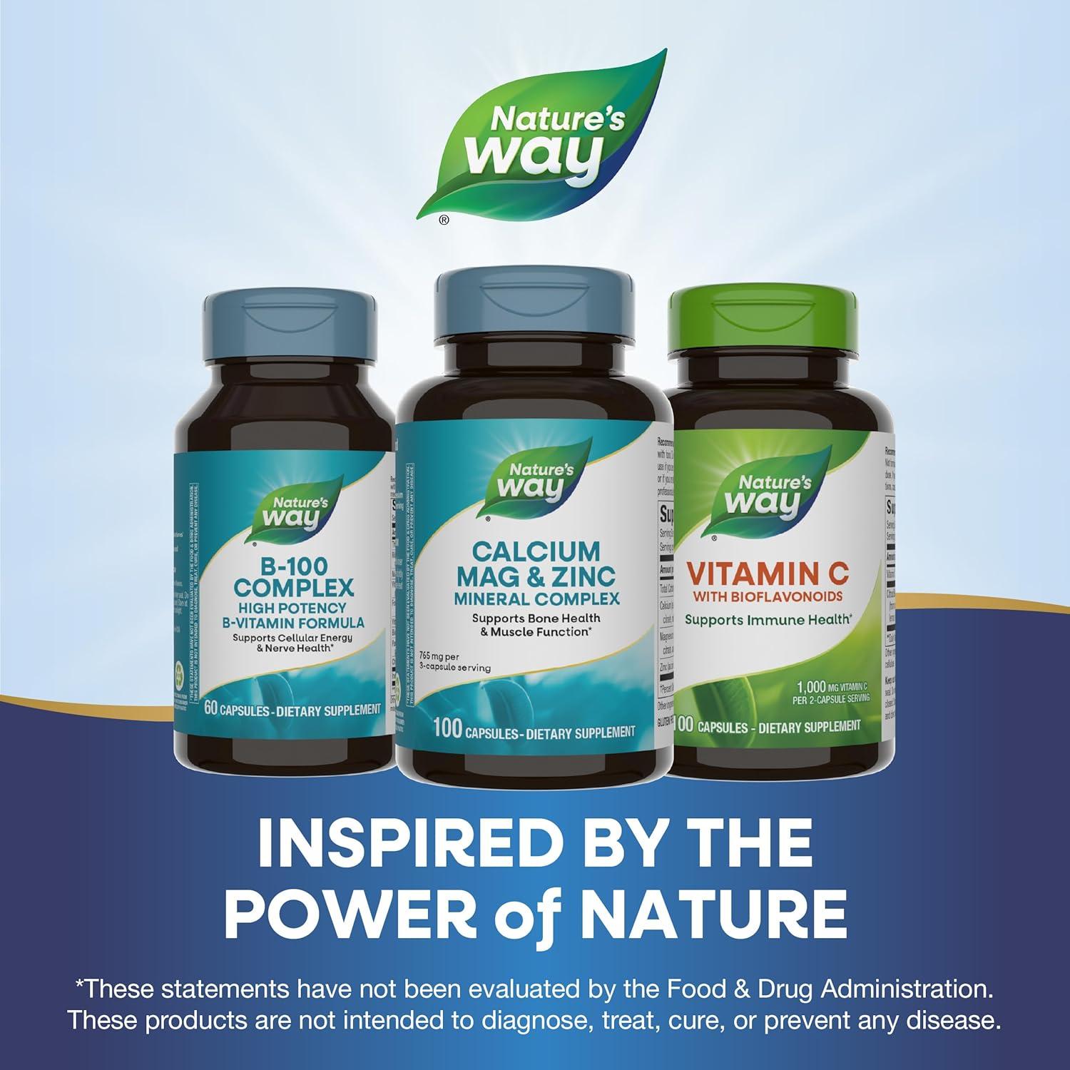 Complejo Mineral Calcio Magnesio Zinc Nature's Way 100 Cápsulas