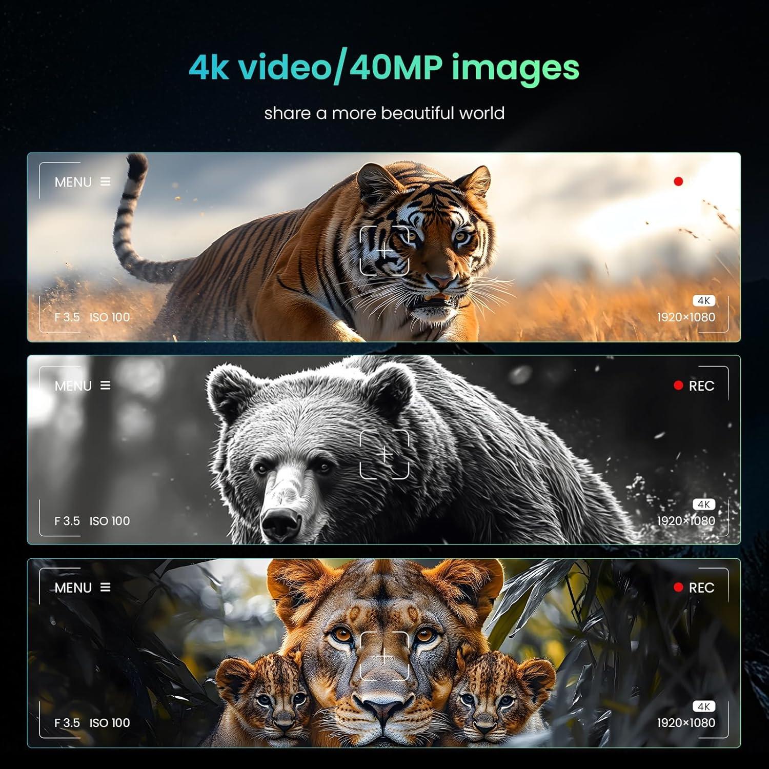Gafas de Visión Nocturna 4K ANGDAOBIA con Zoom 8X y Pantalla HD