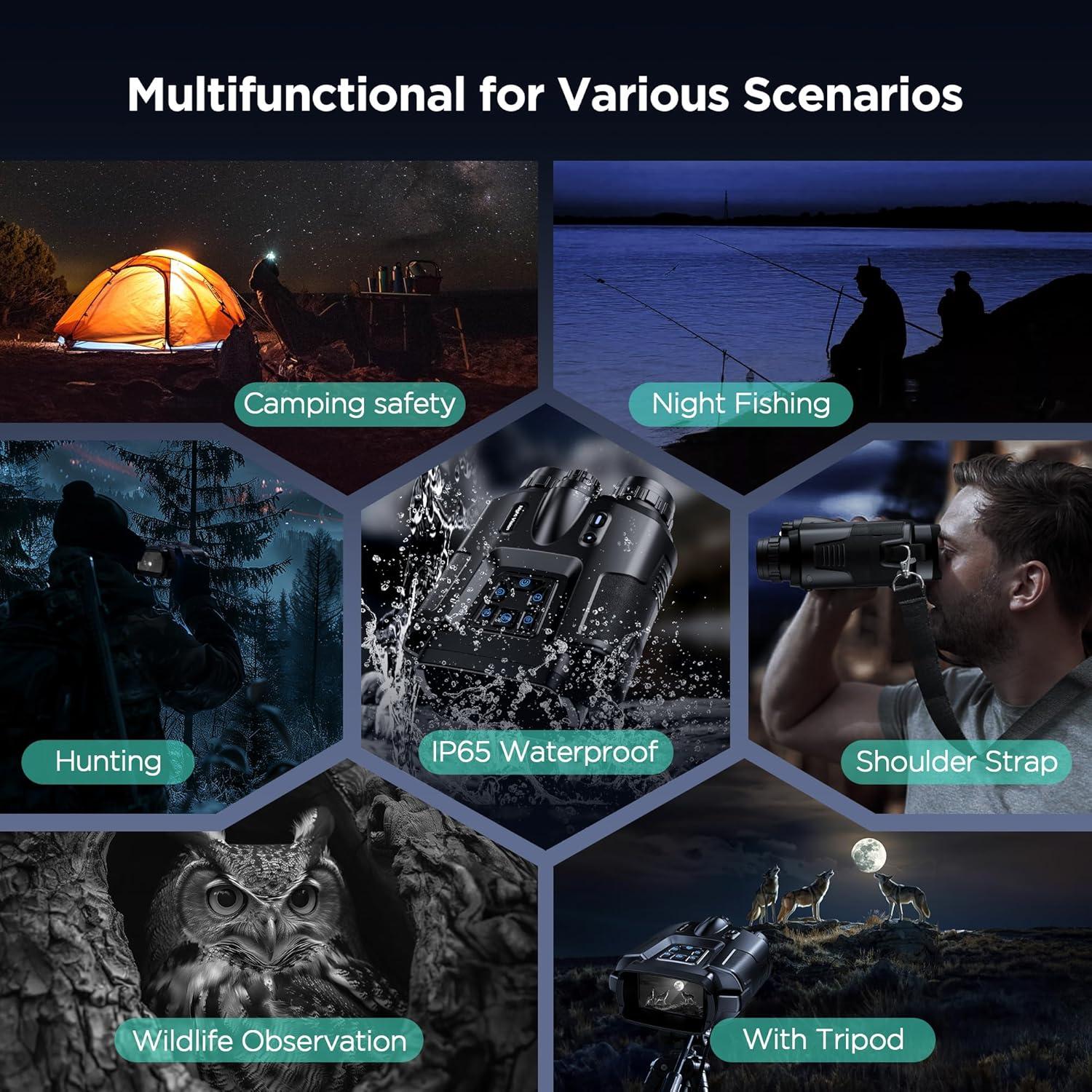 Binoculares de Visión Nocturna 4K Diyimin Z115 con Luz Táctica