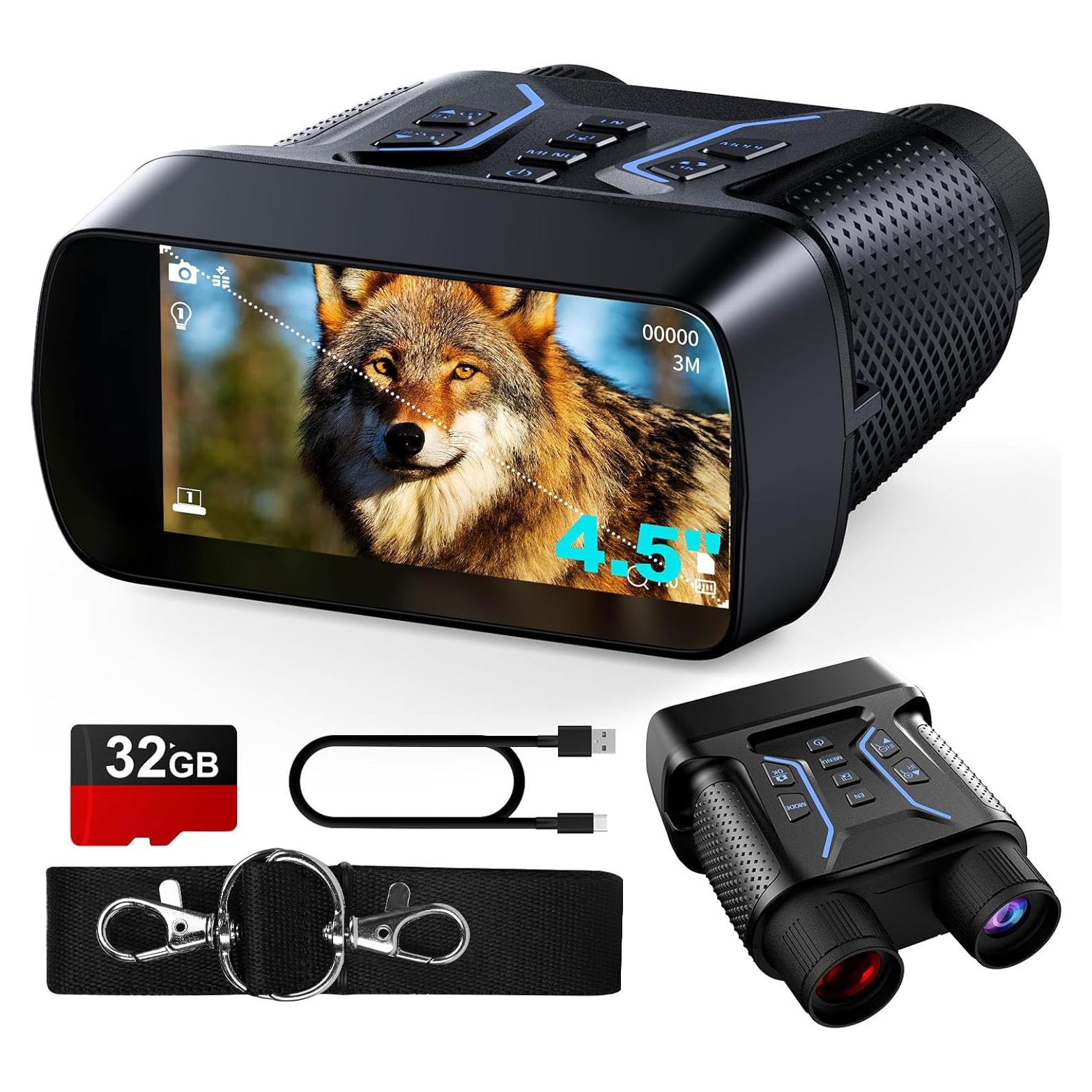 Gafas de Visión Nocturna FIEGEl NV2183 4K UHD 36MP Pantalla 4.5"