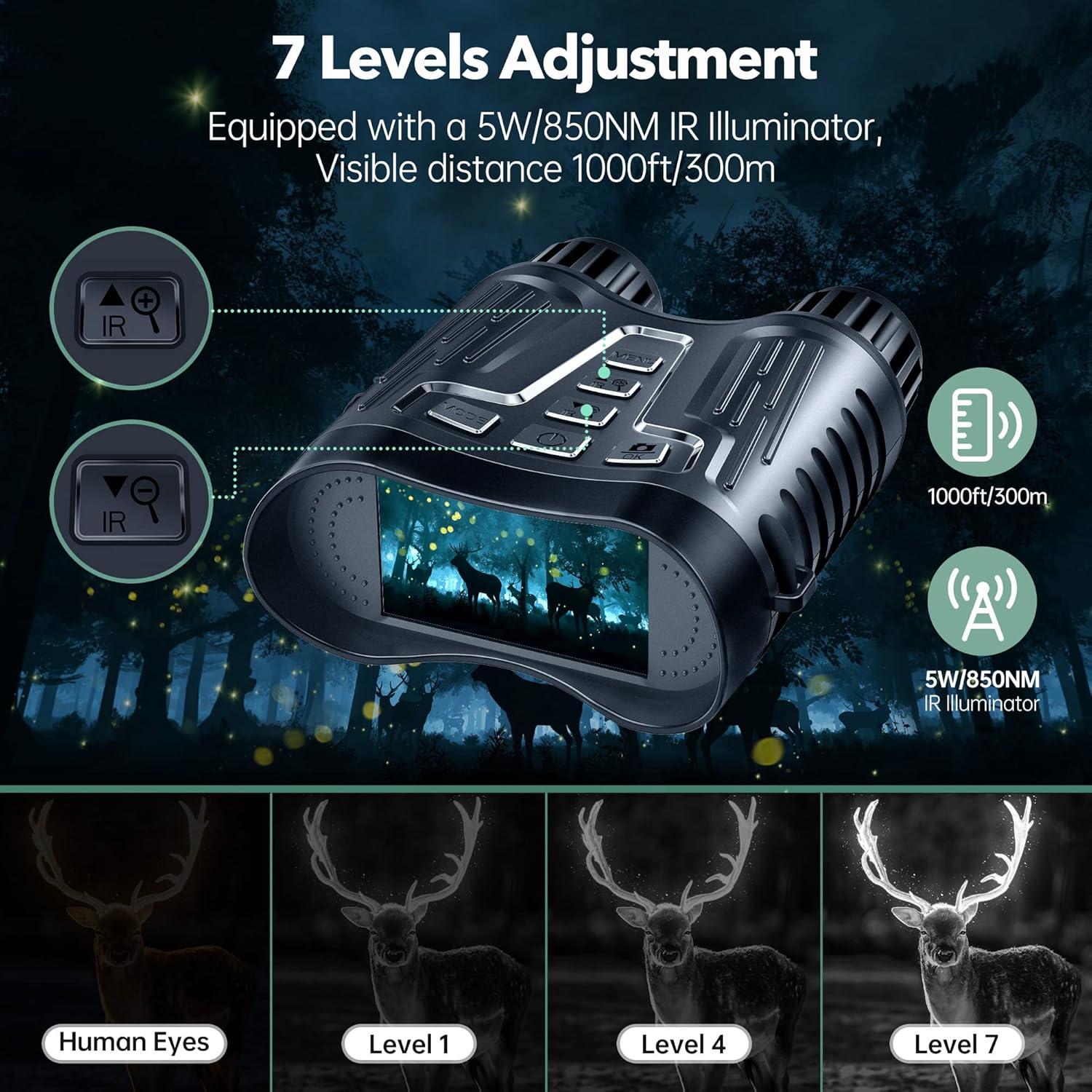 Gafas de Visión Nocturna 4K Diyimin con Pantalla 3.2'' y Zoom 8X