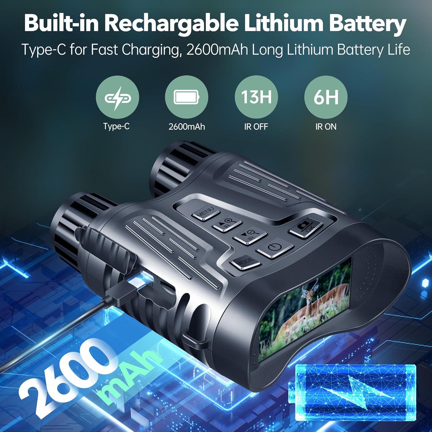 Gafas de Visión Nocturna 4K Diyimin con Pantalla 3.2'' y Zoom 8X