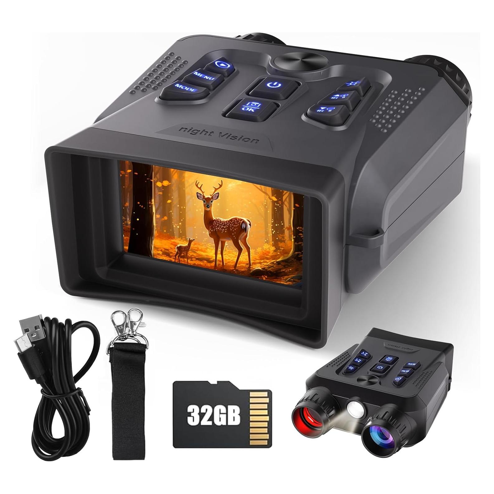 Gafas de Visión Nocturna 4K Hittymoon con Zoom 10X y 32GB